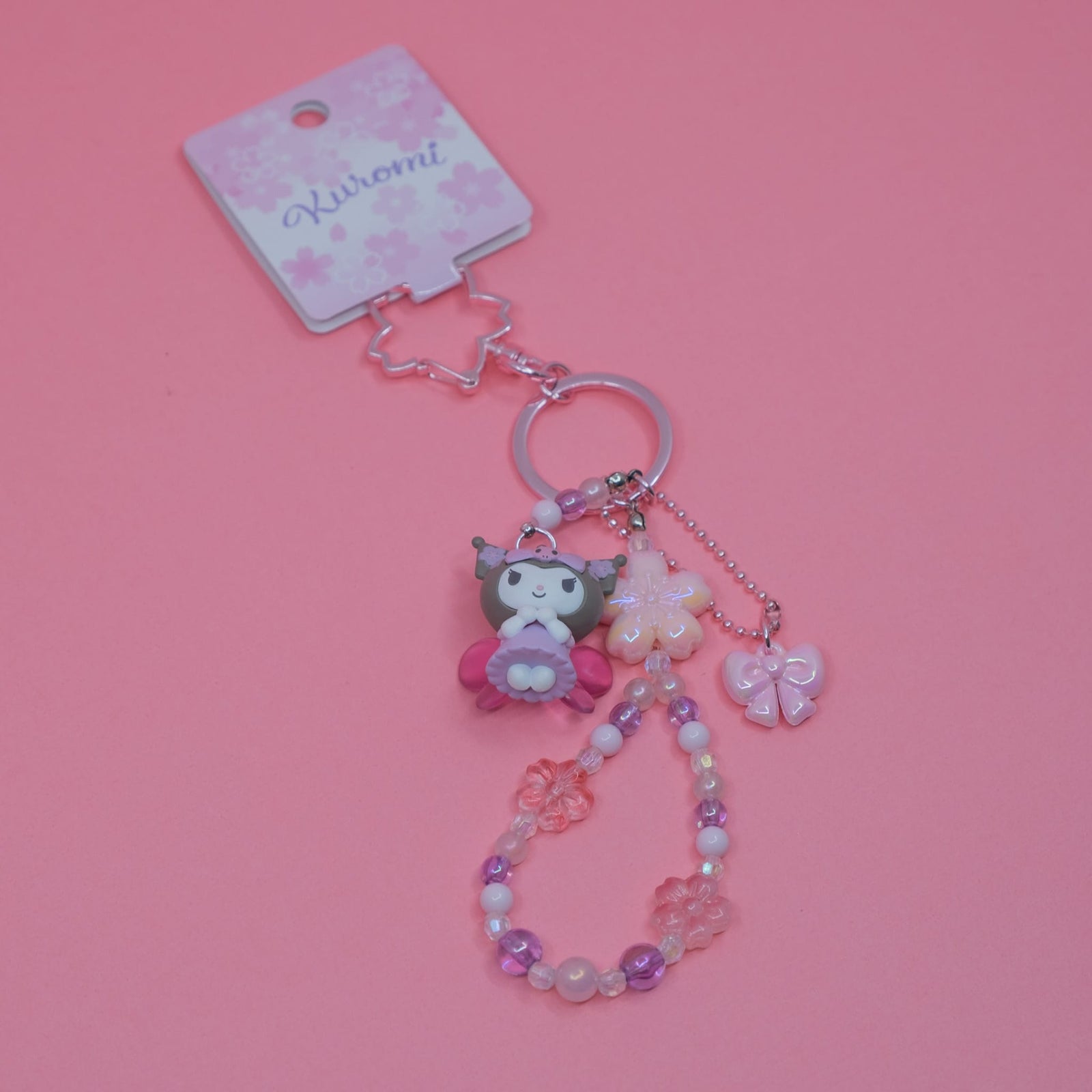 Kuromi Sakura Charm Keychain