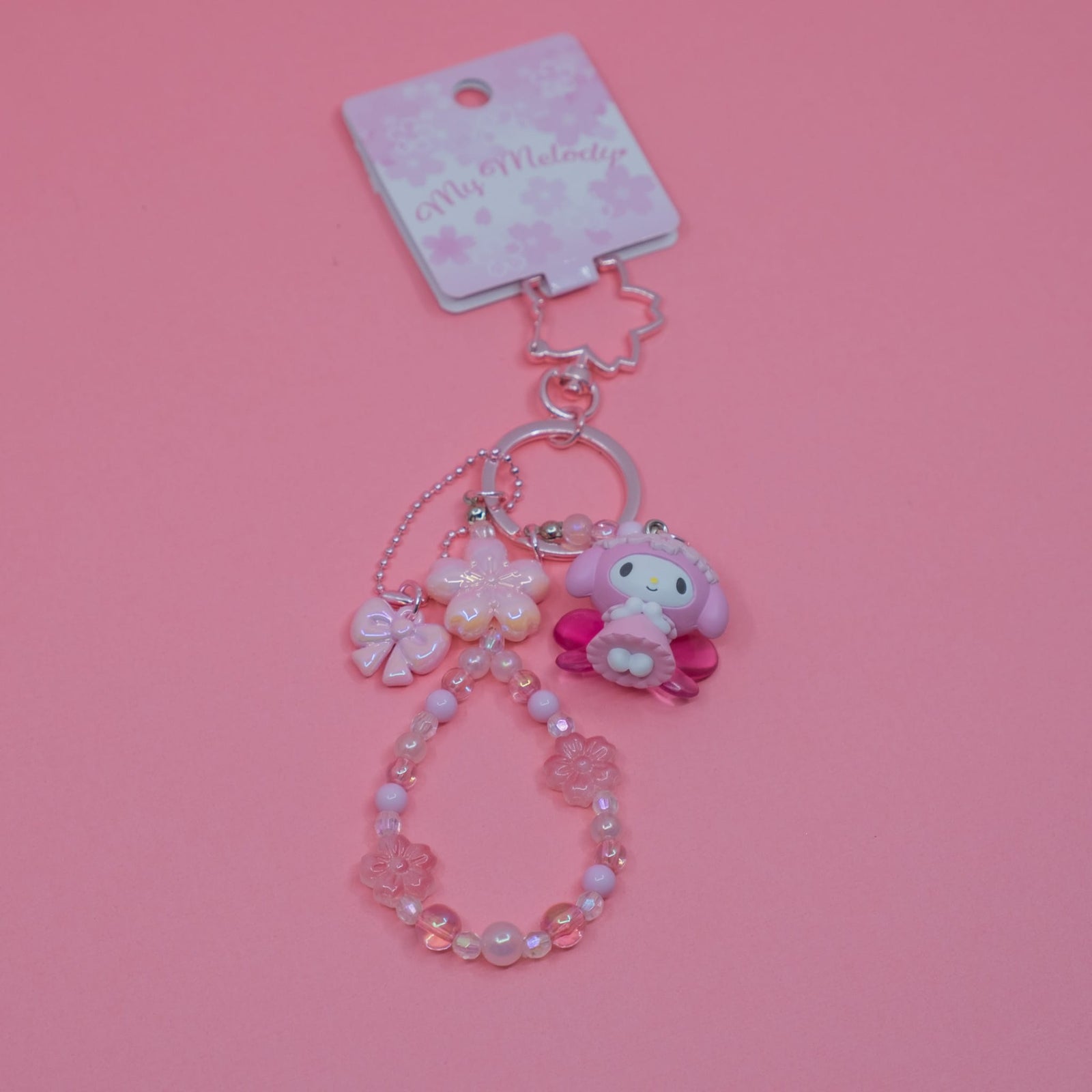My Melody Sakura Charm Keychain