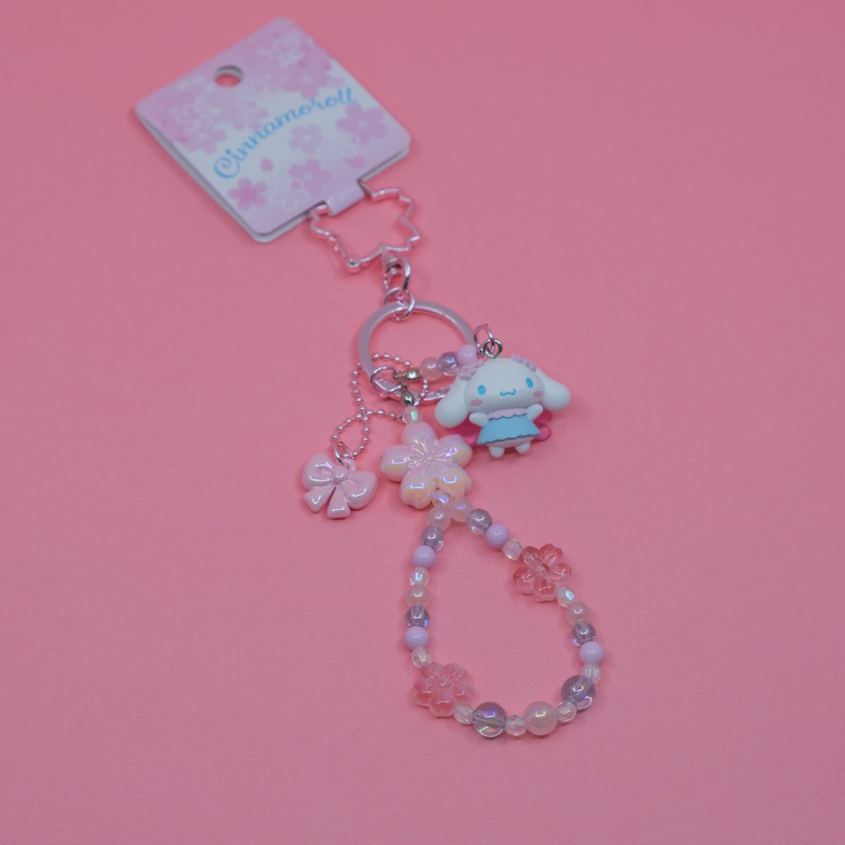 Cinnamoroll Sakura Charm Keychain