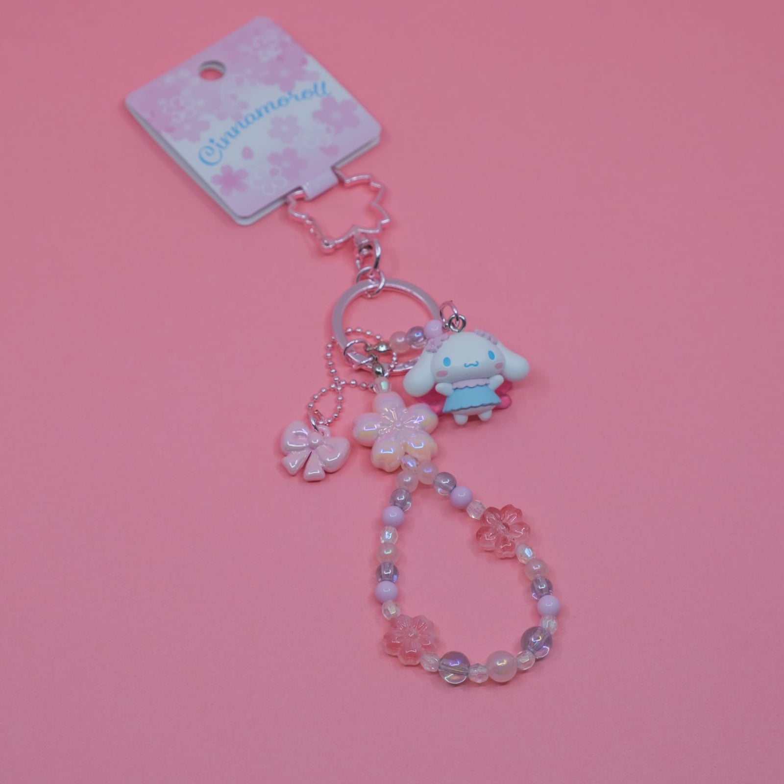 Cinnamoroll Sakura Charm Keychain
