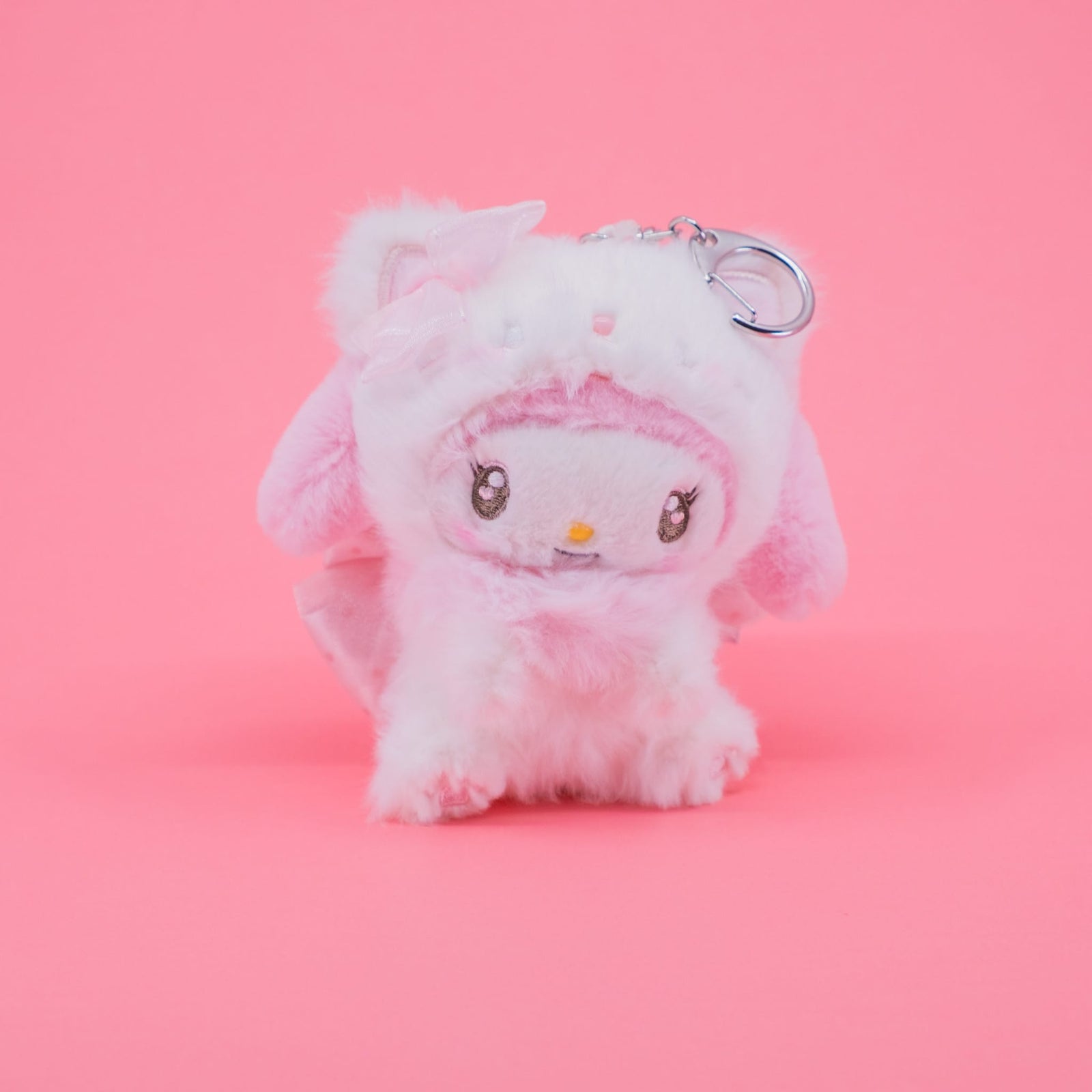 My Melody Kitten Bow Plush Keychain