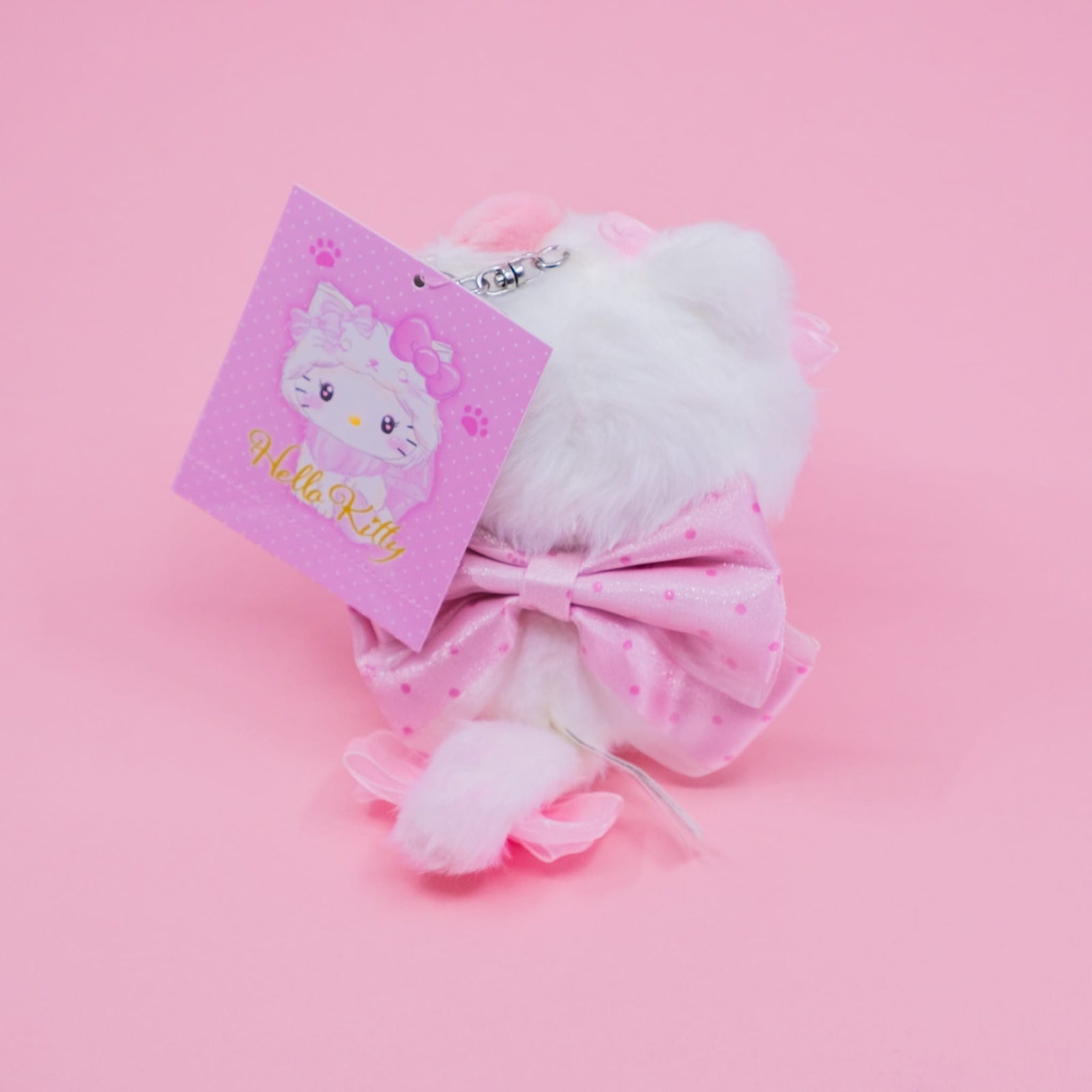 Hello Kitty Kitten Bow Plush Keychain