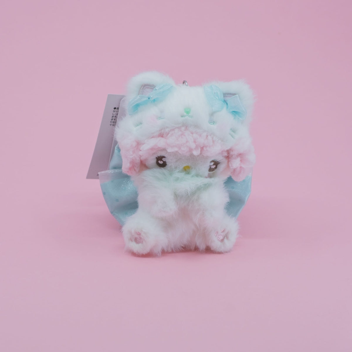 My Sweet Piano Kitten Bow Plush Keychain