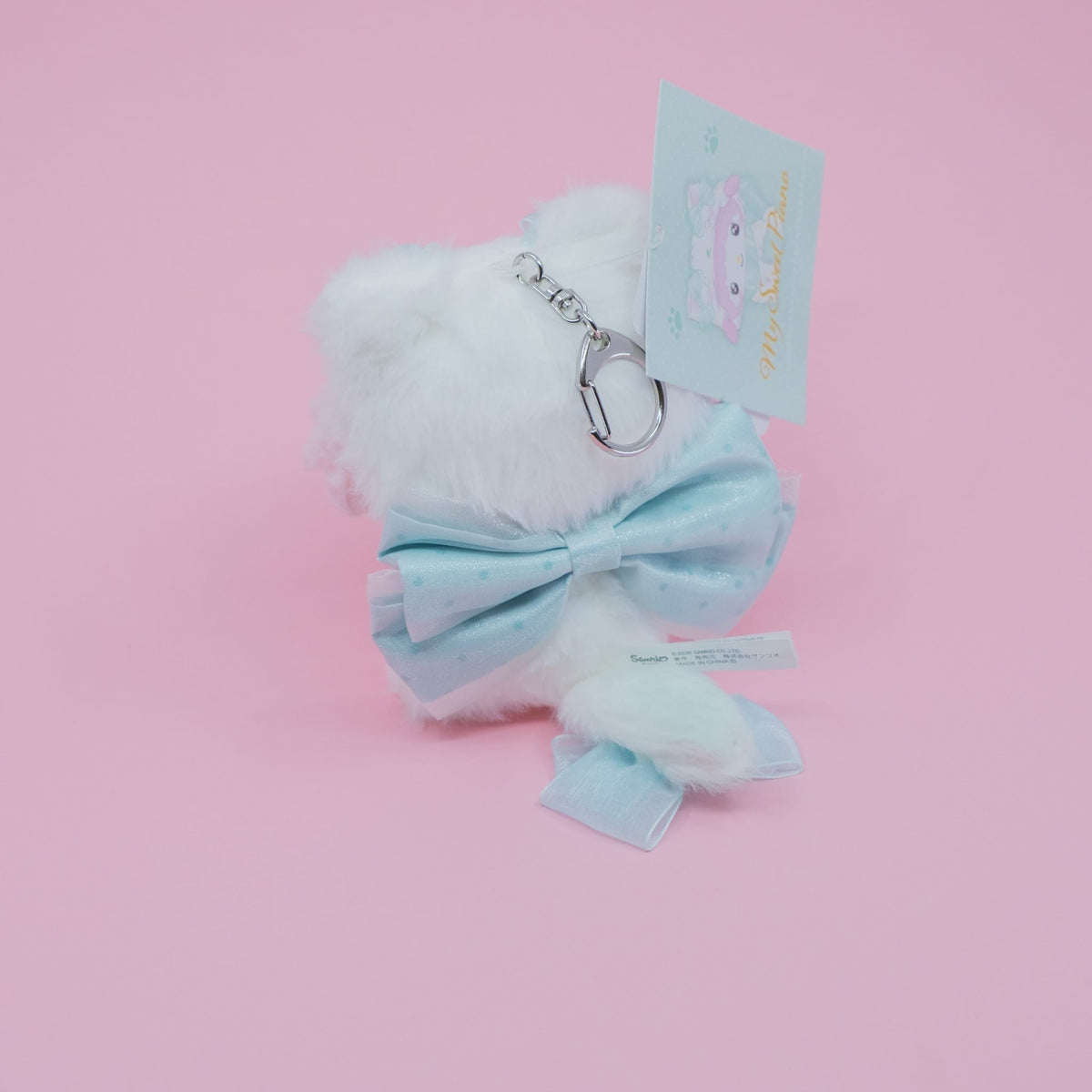 My Sweet Piano Kitten Bow Plush Keychain