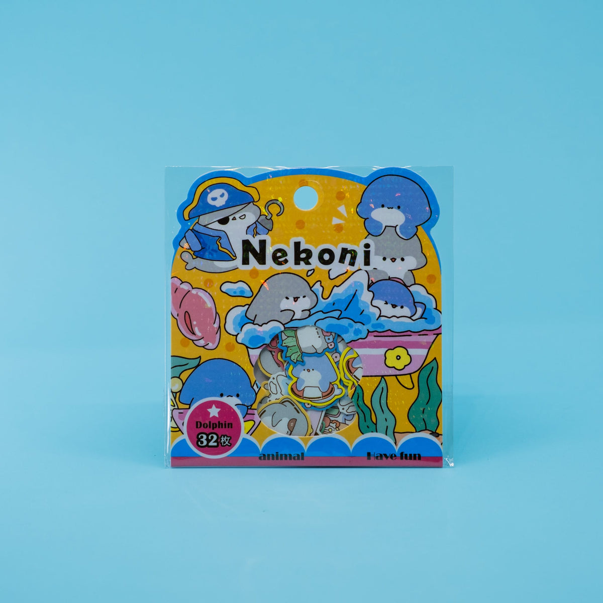 Copos de pegatinas de delfines kawaii