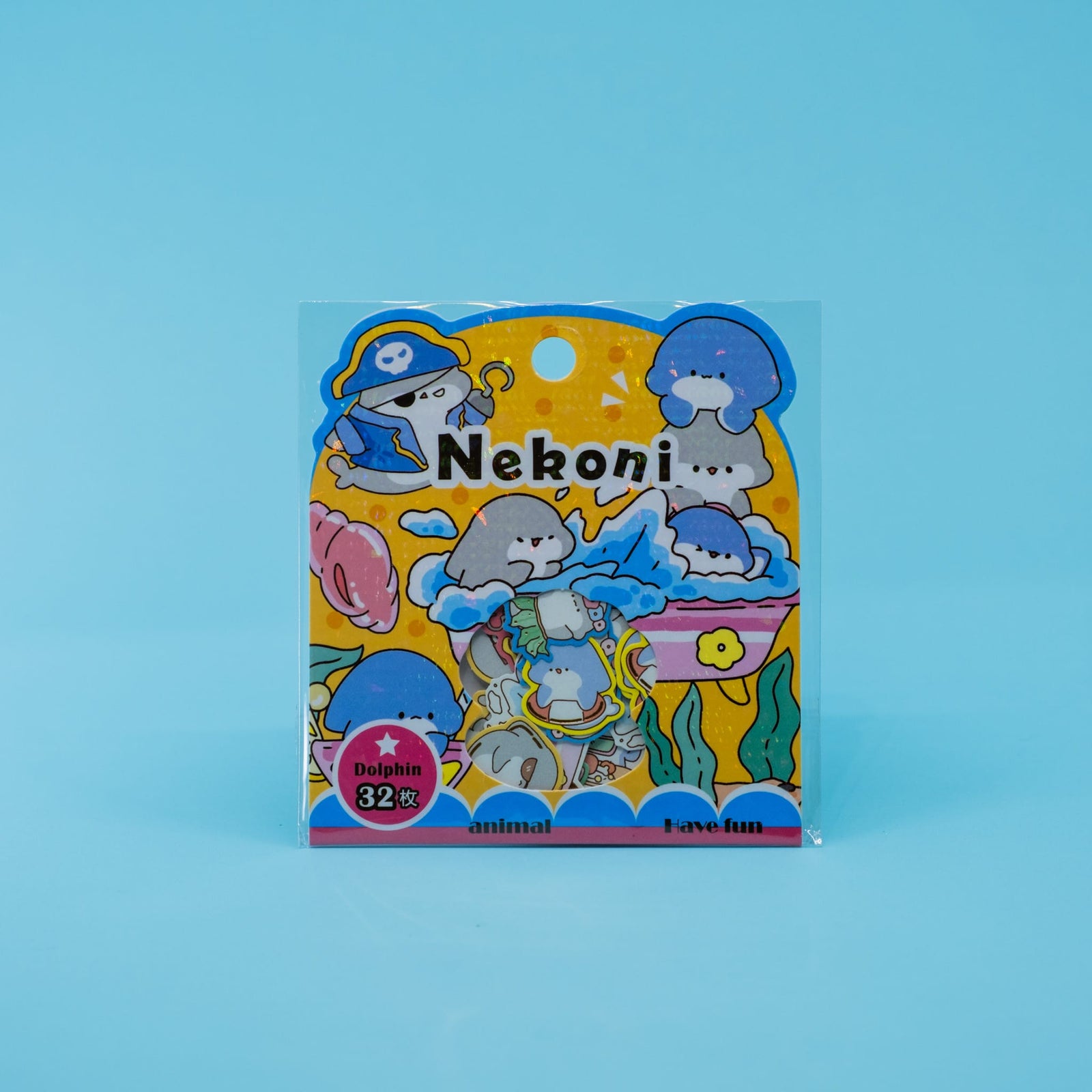 Copos de pegatinas de delfines kawaii