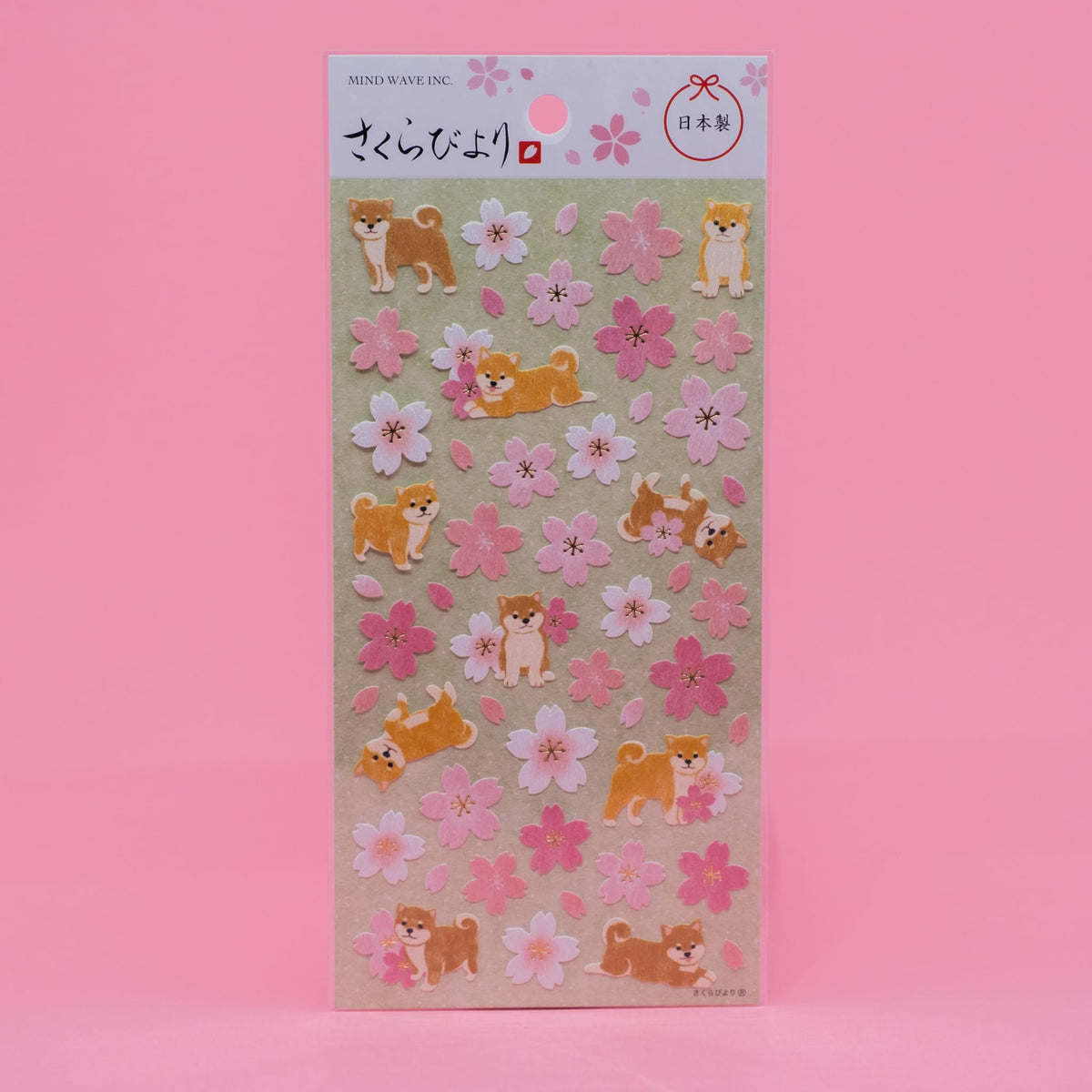 Shibainu Sakurabiyori Shiba Inu Cherry Blossom Sticker Sheet