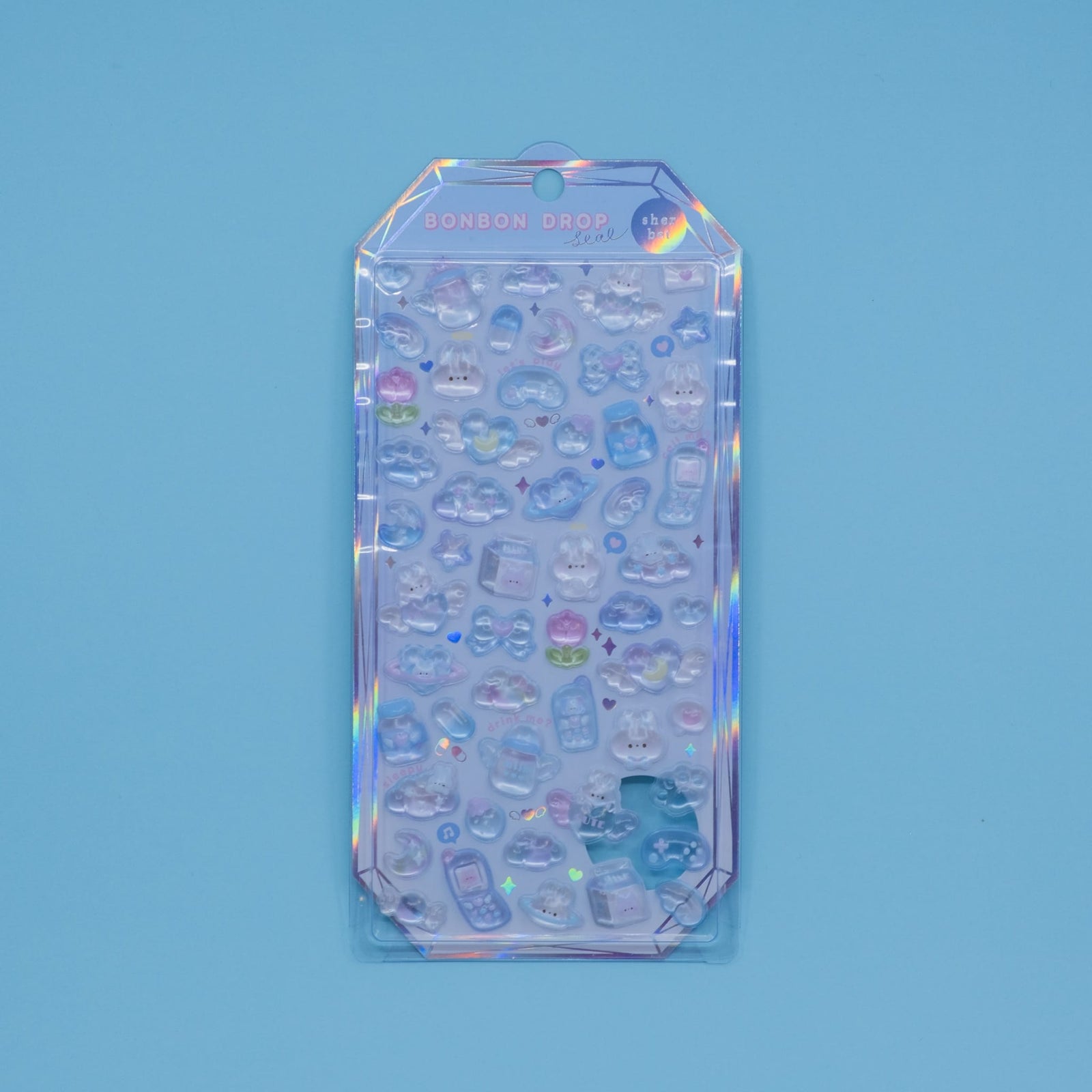 Light Blue Bunny Frozen Bonbon Drop Q-Lia Stickers