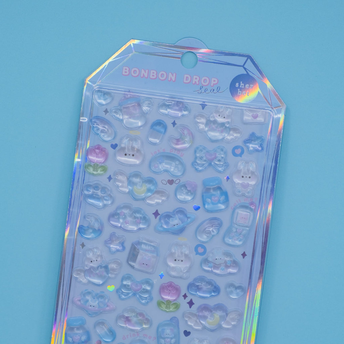 Light Blue Bunny Frozen Bonbon Drop Q-Lia Stickers