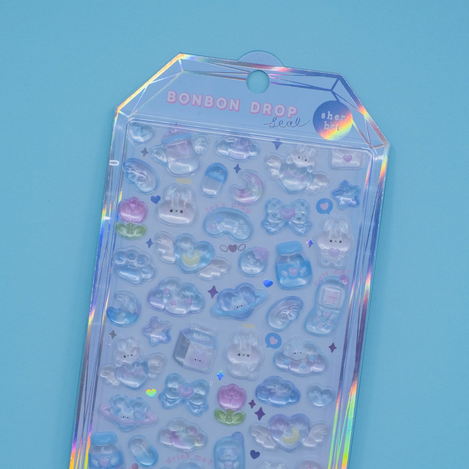 Light Blue Bunny Frozen Bonbon Drop Q-Lia Stickers