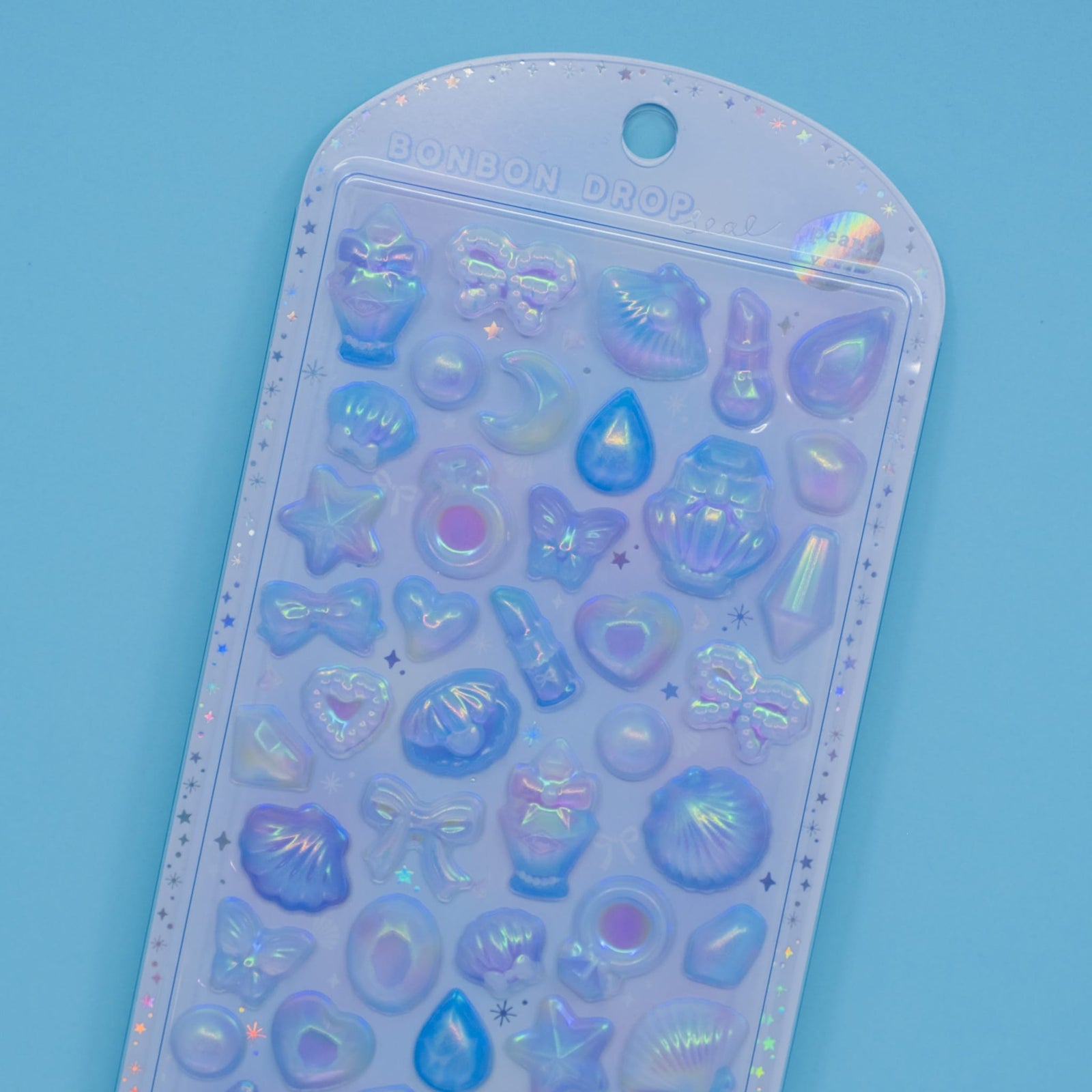 Blue Pearl Veil Bonbon Drop Stickers