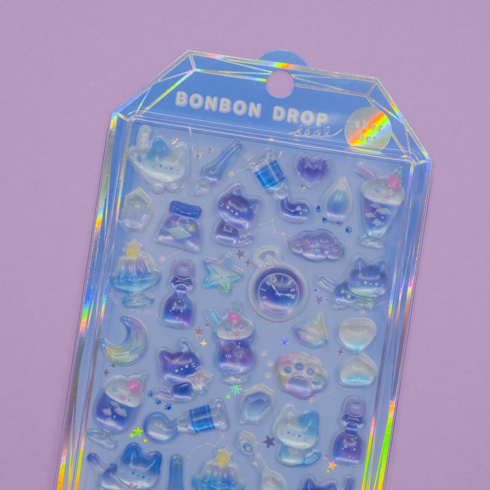Dark Blue Cat Frozen Bonbon Drop Q-Lia Stickers