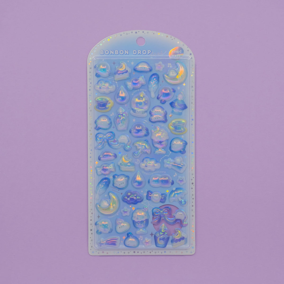 Night Bird Pearl Veil Bonbon Drop Stickers
