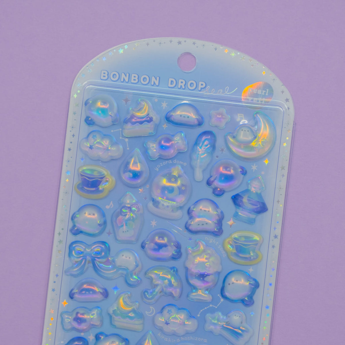 Night Bird Pearl Veil Bonbon Drop Stickers