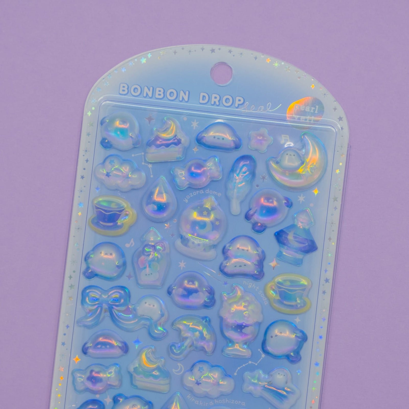 Night Bird Pearl Veil Bonbon Drop Stickers