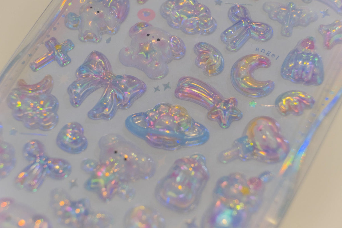 Light Blue Puppy Aurora Bonbon Drop Q-Lia Stickers