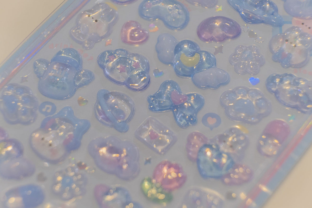 Light Blue Bunny Frozen Bonbon Drop Q-Lia Stickers