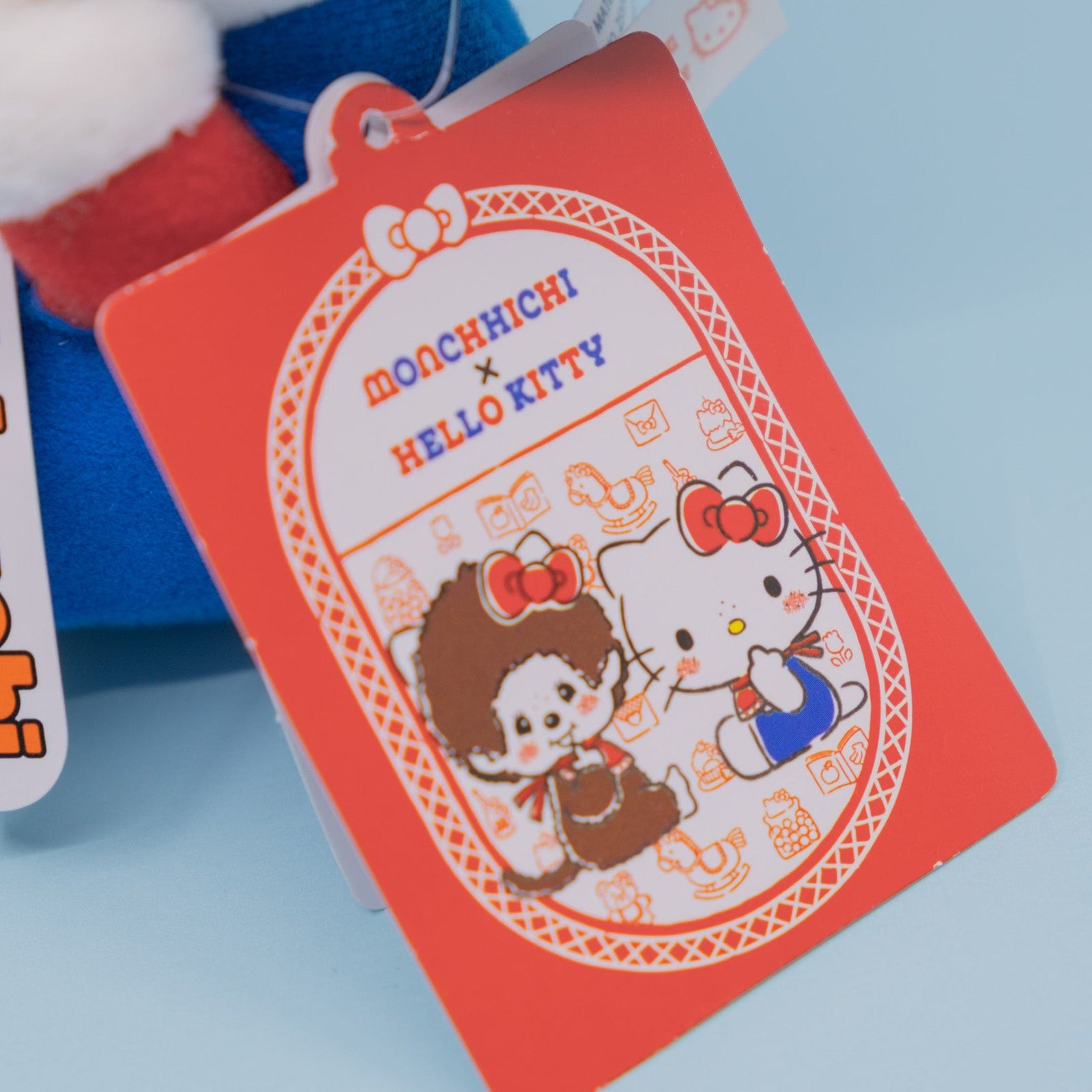 Hello Kitty x Monchhichi Plush (Overalls Hello Kitty)