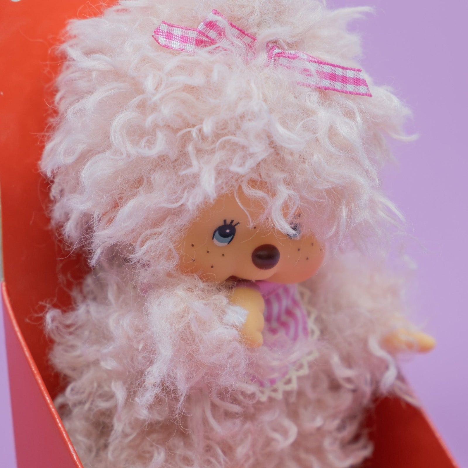Monchhichi Fluffy Pink Beige 8" Plush