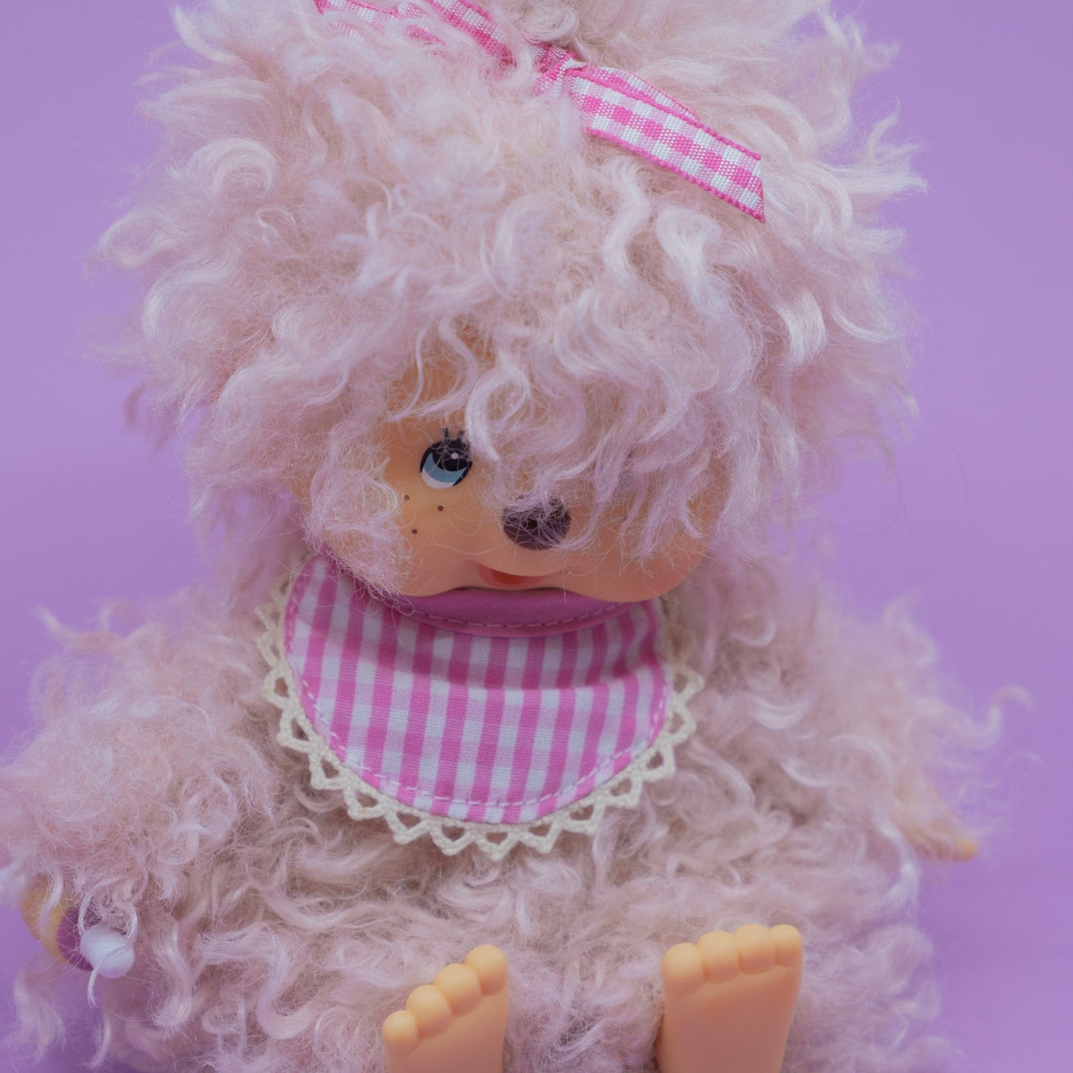 Monchhichi Fluffy Pink Beige 8" Plush