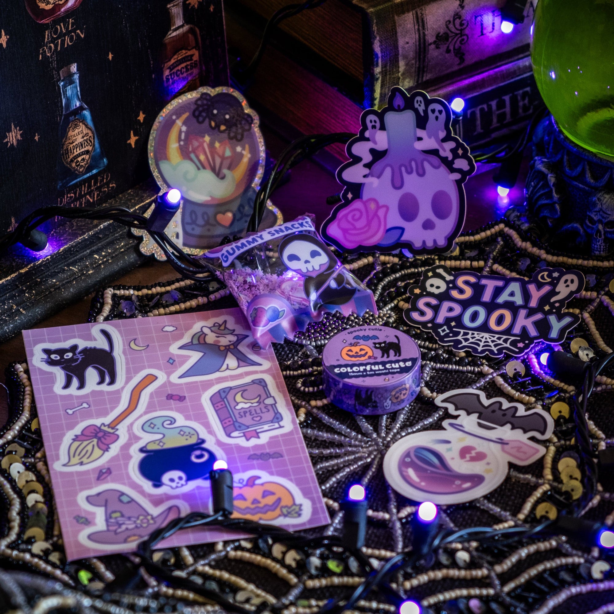 Glitter Crystal Ball Spooky Cutie Collection Vinyl Sticker