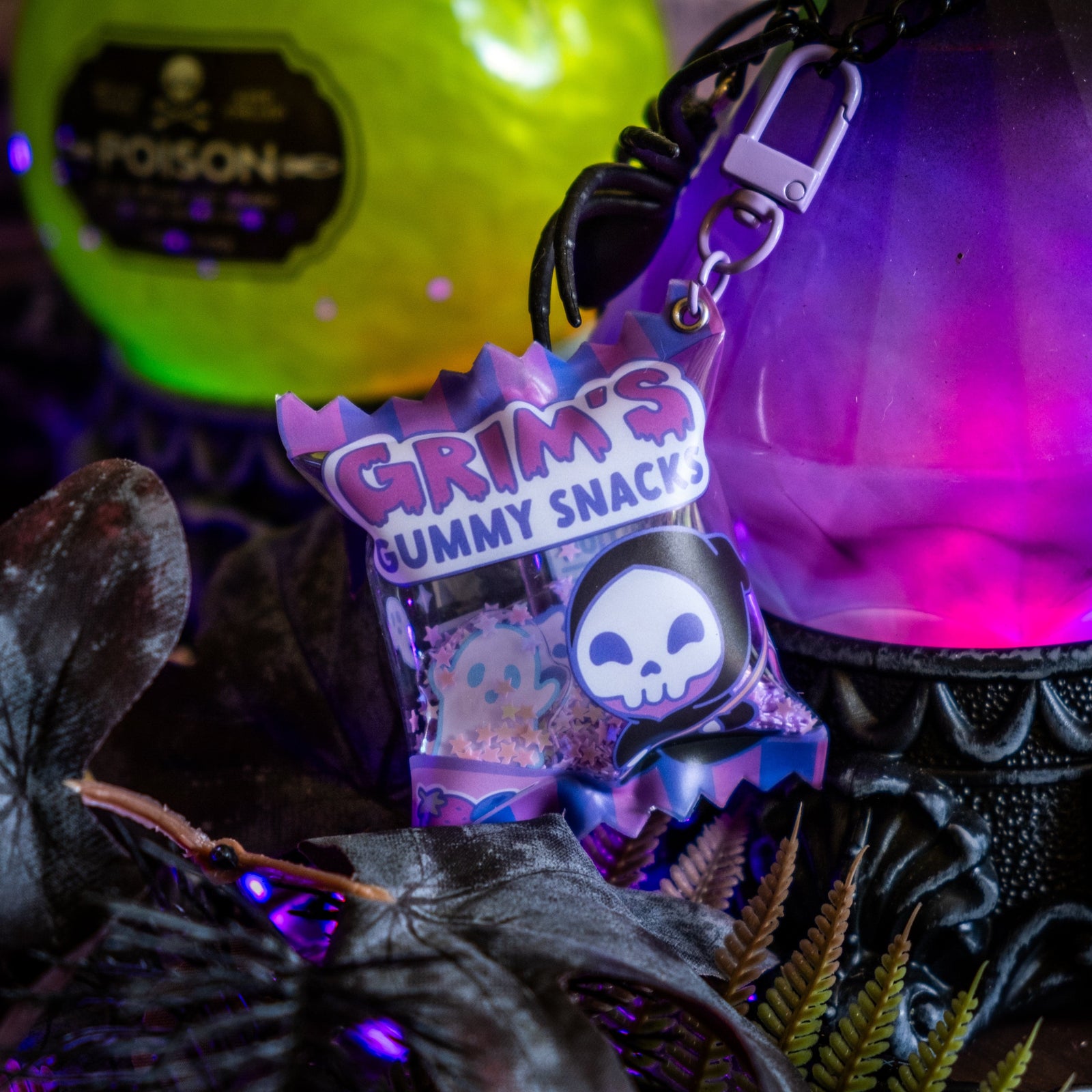 Grim's Gummy Snacks Candy Shaker Keychain Spooky Cutie Collection