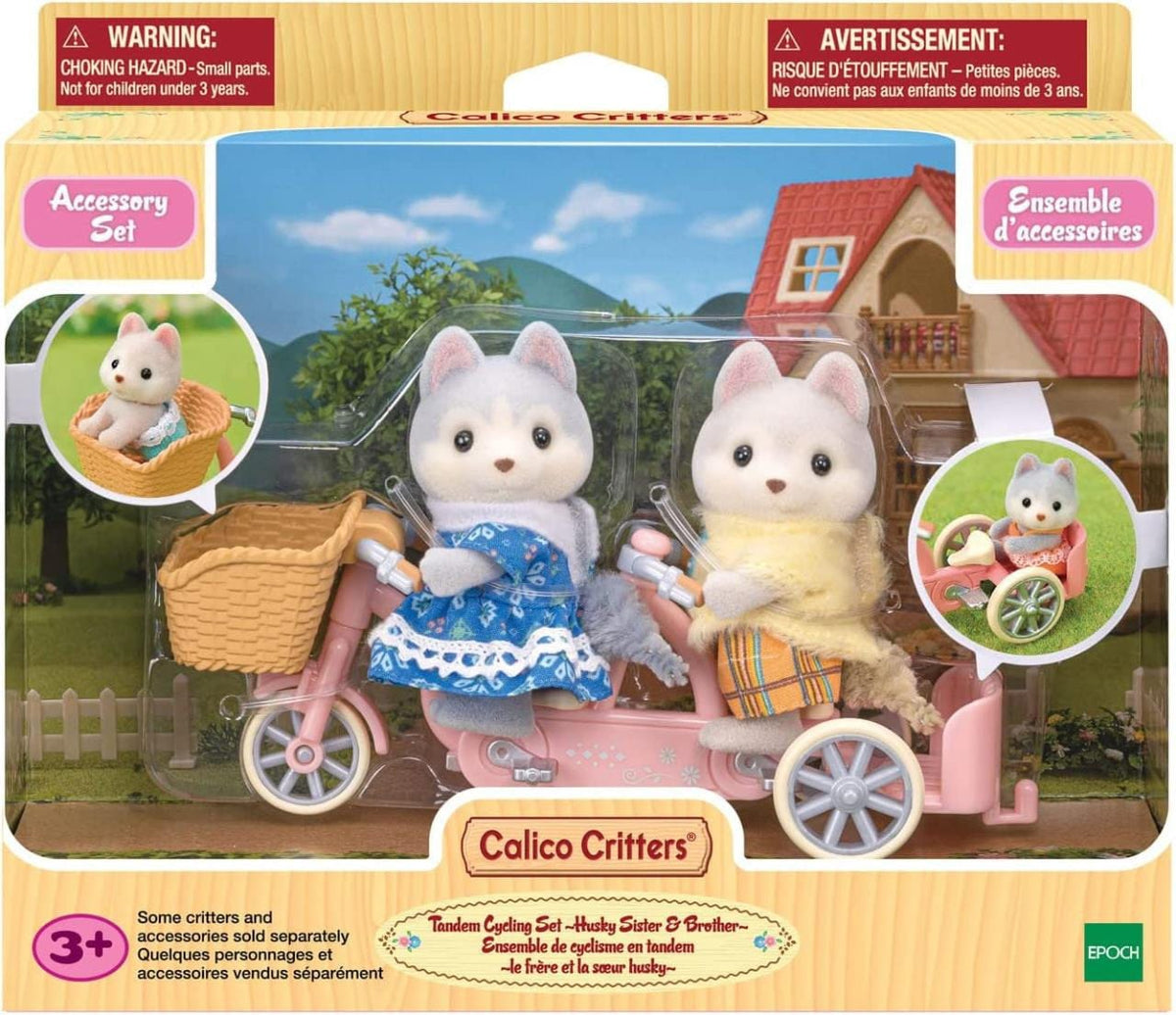 Calico Critters Tandem Cycling Set Husky Sister & Brother