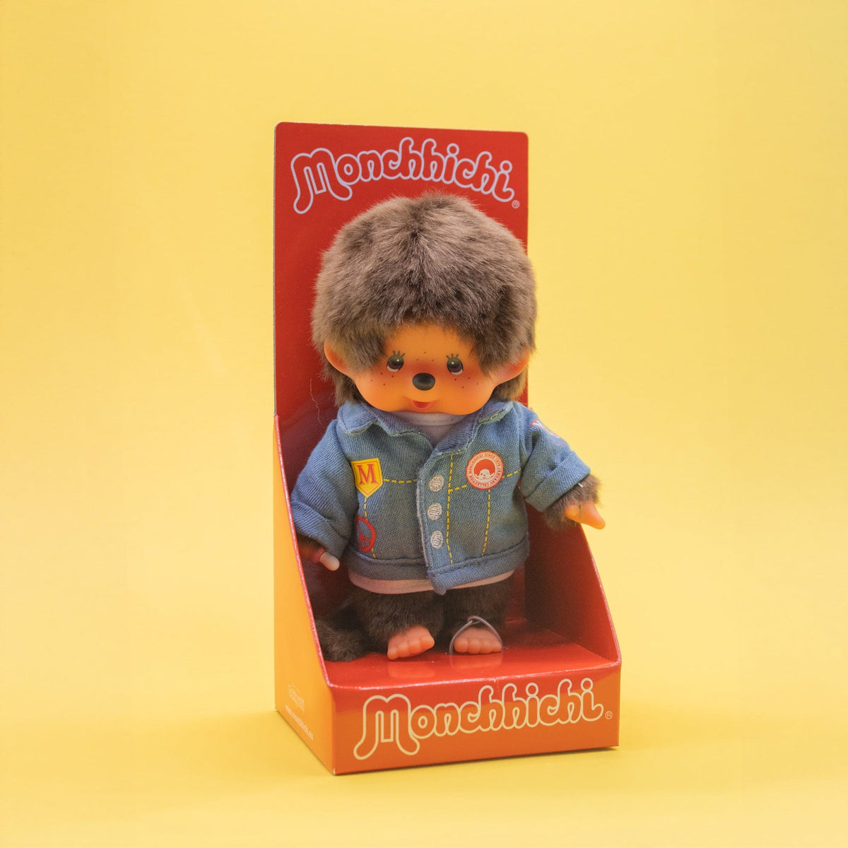 Boy Monchhichi 8&quot; Plush with Jean Jacket