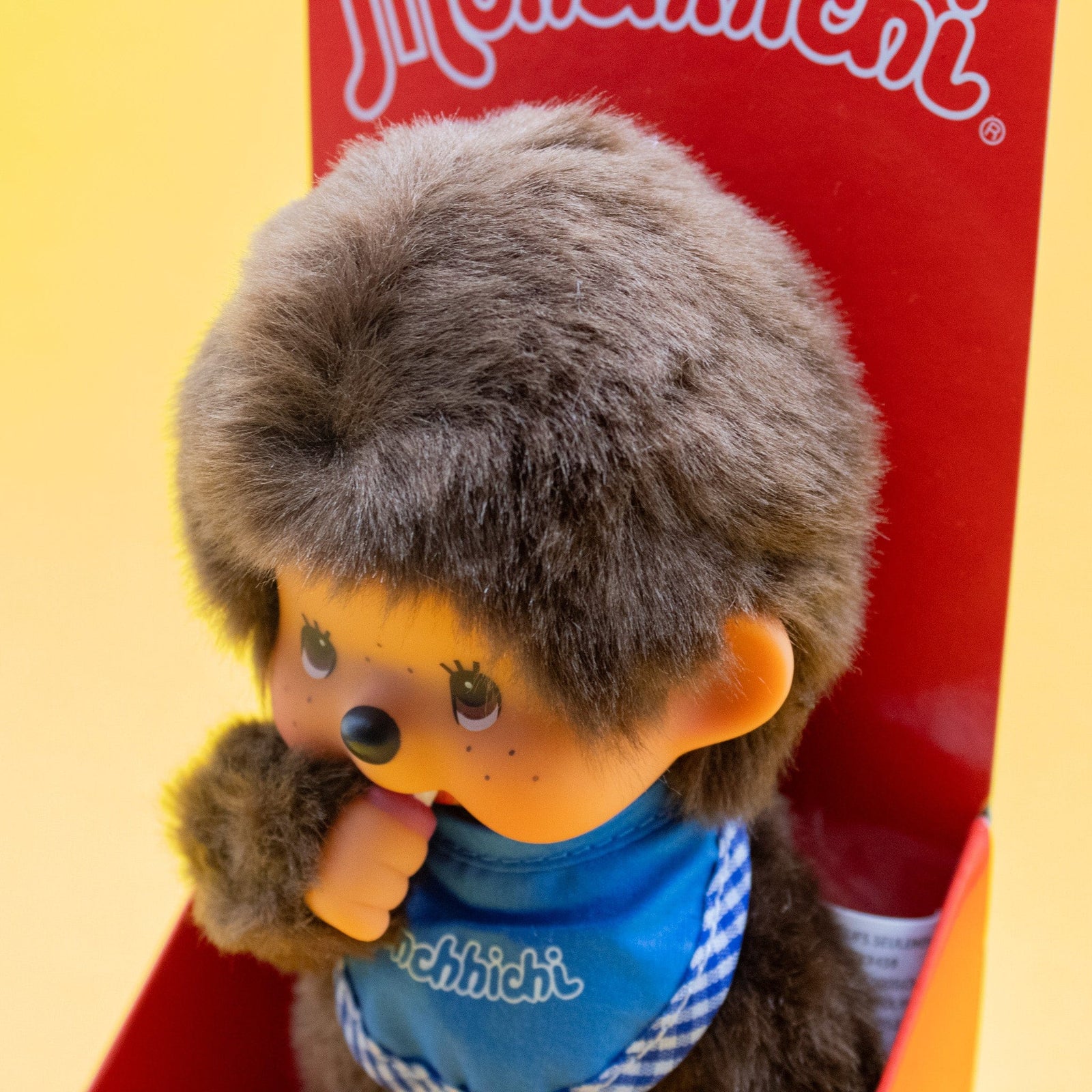 Classic Boy Monchhichi 8" Plush with Blue Bib