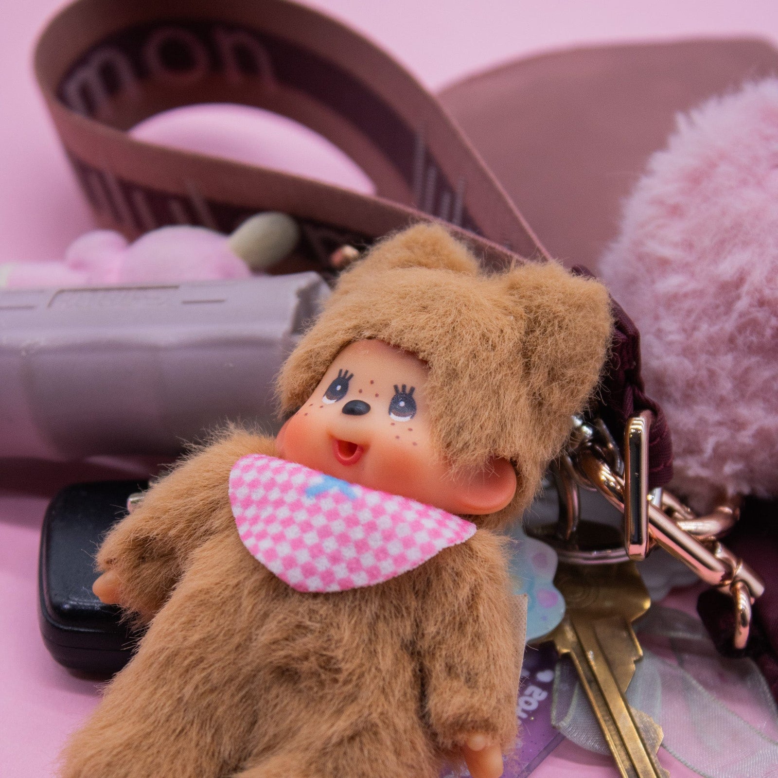 Monchhichi Bearchhichi  4" Plush Keychain