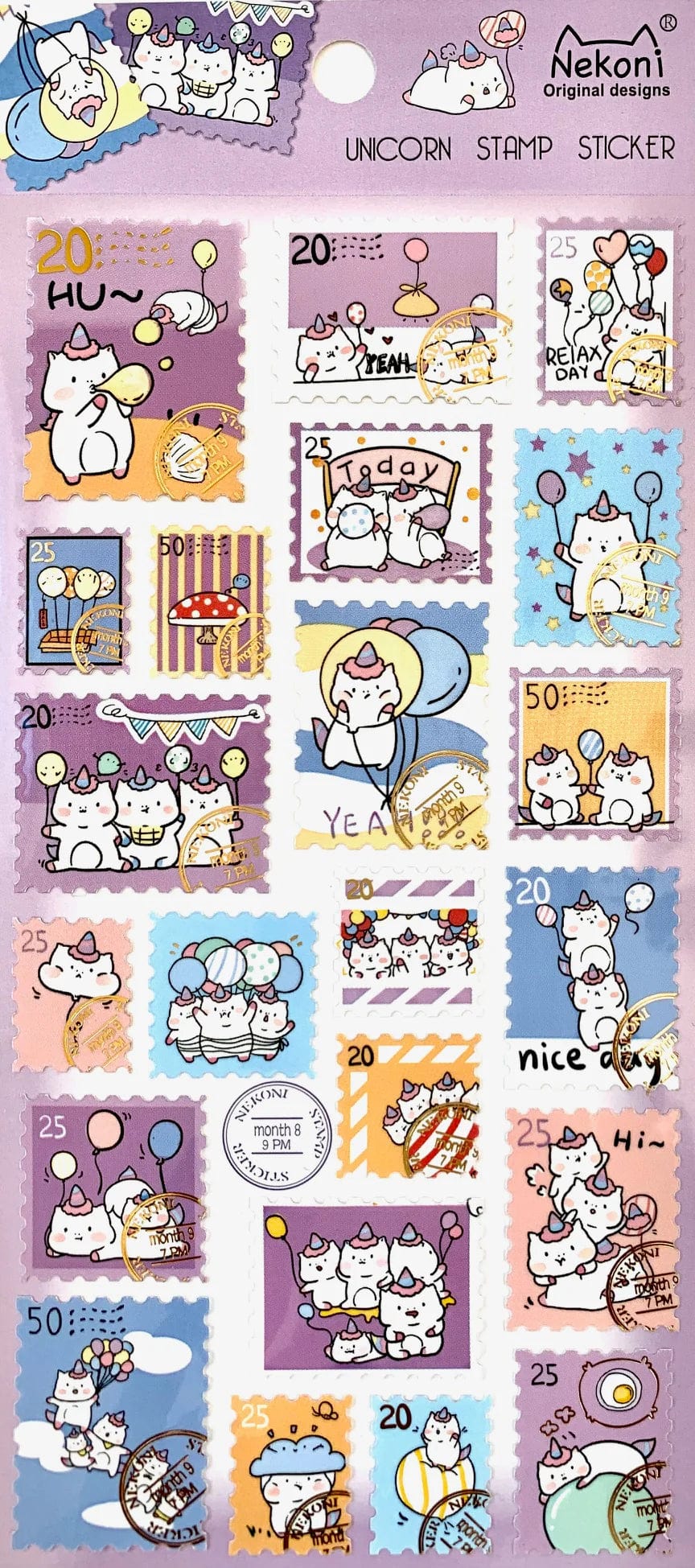 Unicorn Stamp Style Stickers