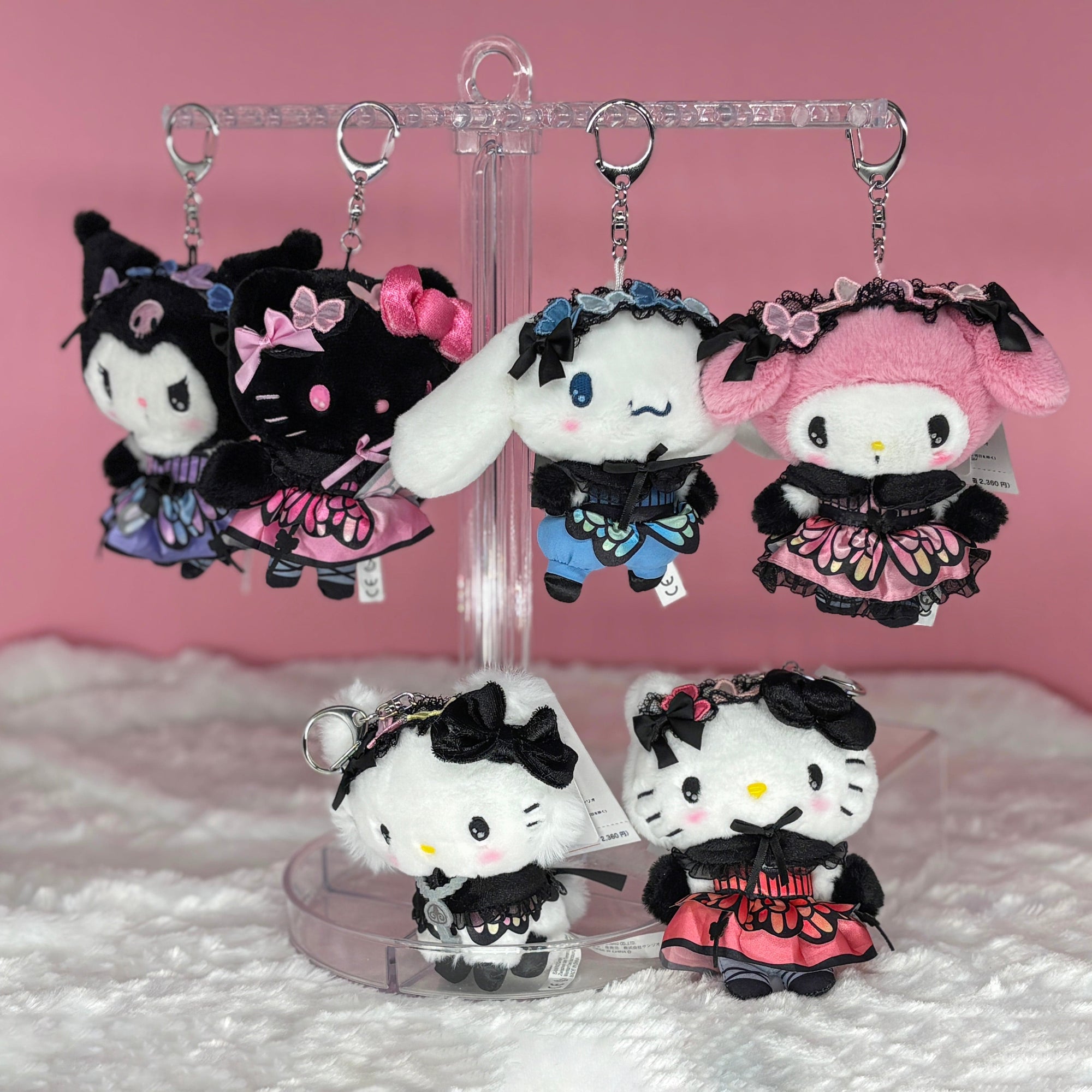 Hello Kitty Plush Keychain (Dark Butterfly Series) - Colorful Cute