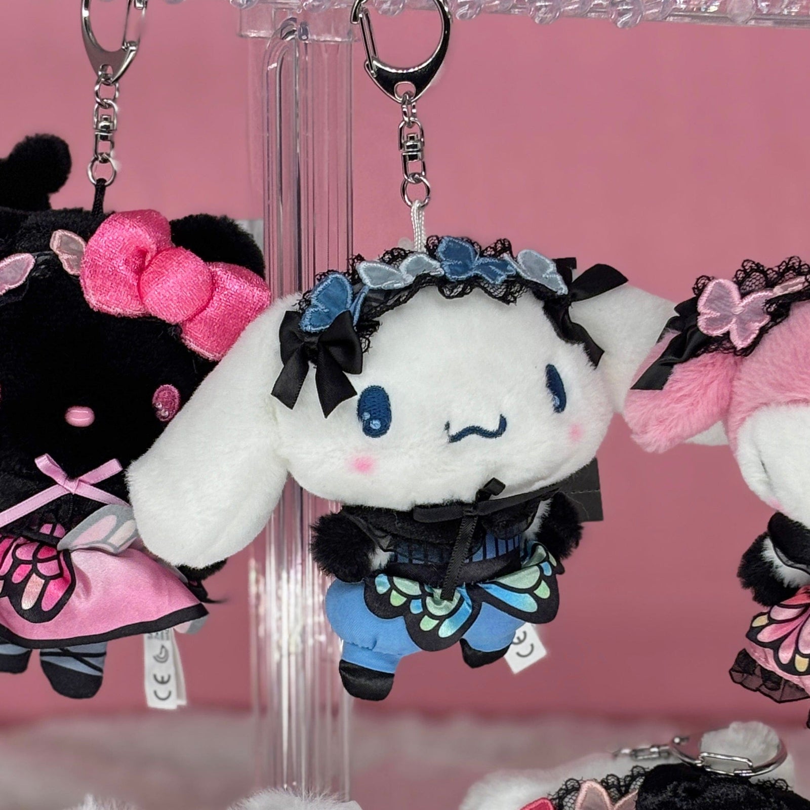 Cinnamoroll Plush Keychain (Dark Butterfly Series)