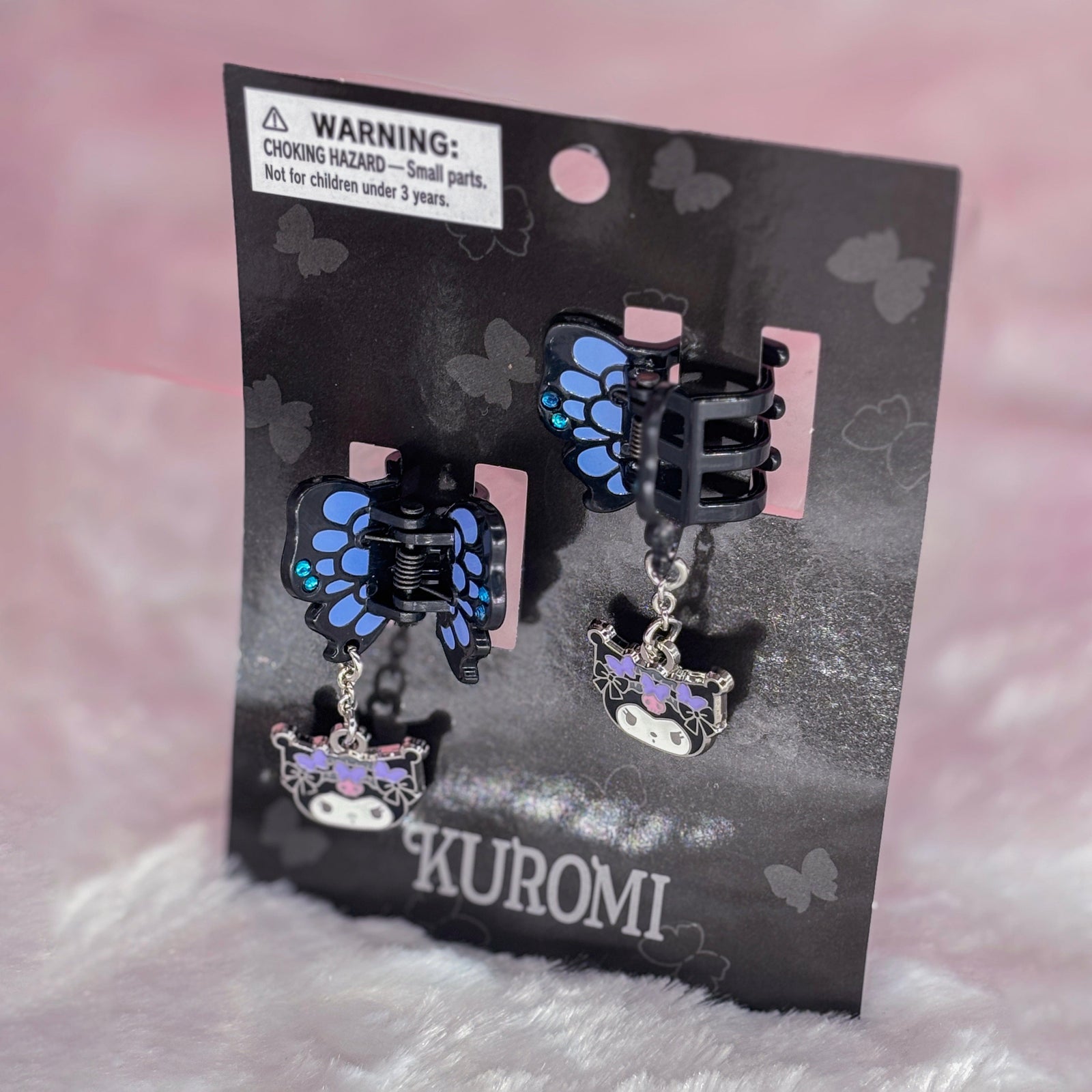 Kuromi Mini Hair Clip Set (Dark Butterfly Series)