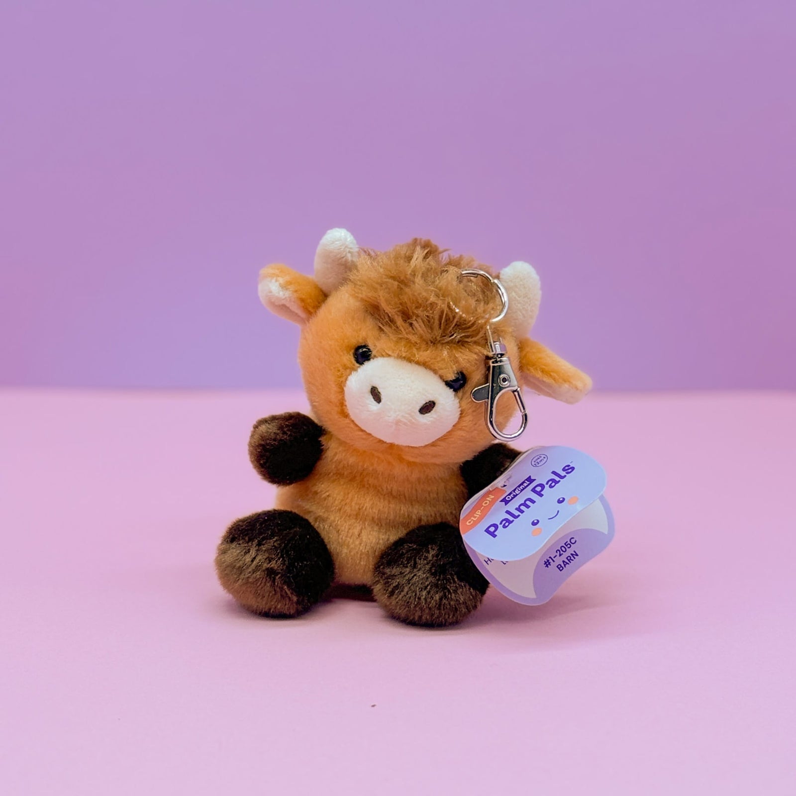 Hubert Highland Cow Palm Pals Clip-On 4" Plush