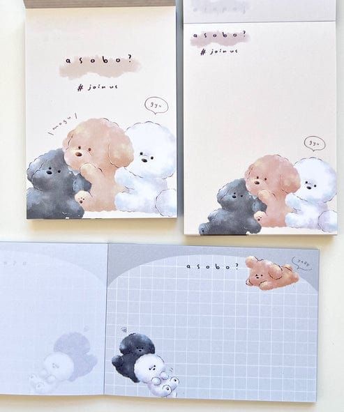 Asobo Cuddly Poodle Puppies Mini Notepad by Crux