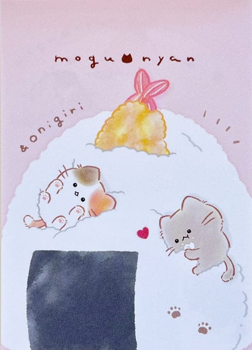 Mogu Nyan Onigiri (Riceball) Cats Mini Notepad by Crux