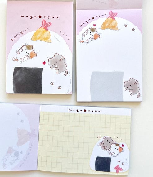 Mogu Nyan Onigiri (Riceball) Cats Mini Notepad by Crux