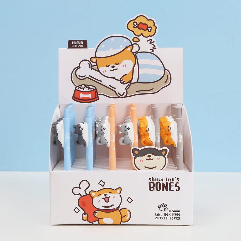 Shiba Inu's Bones Retractable Gel Pen