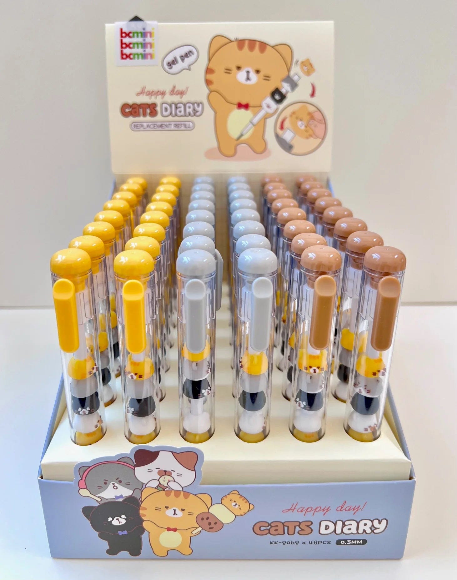 Cats Diary Stacked Barrel Gel Pen Random Selection