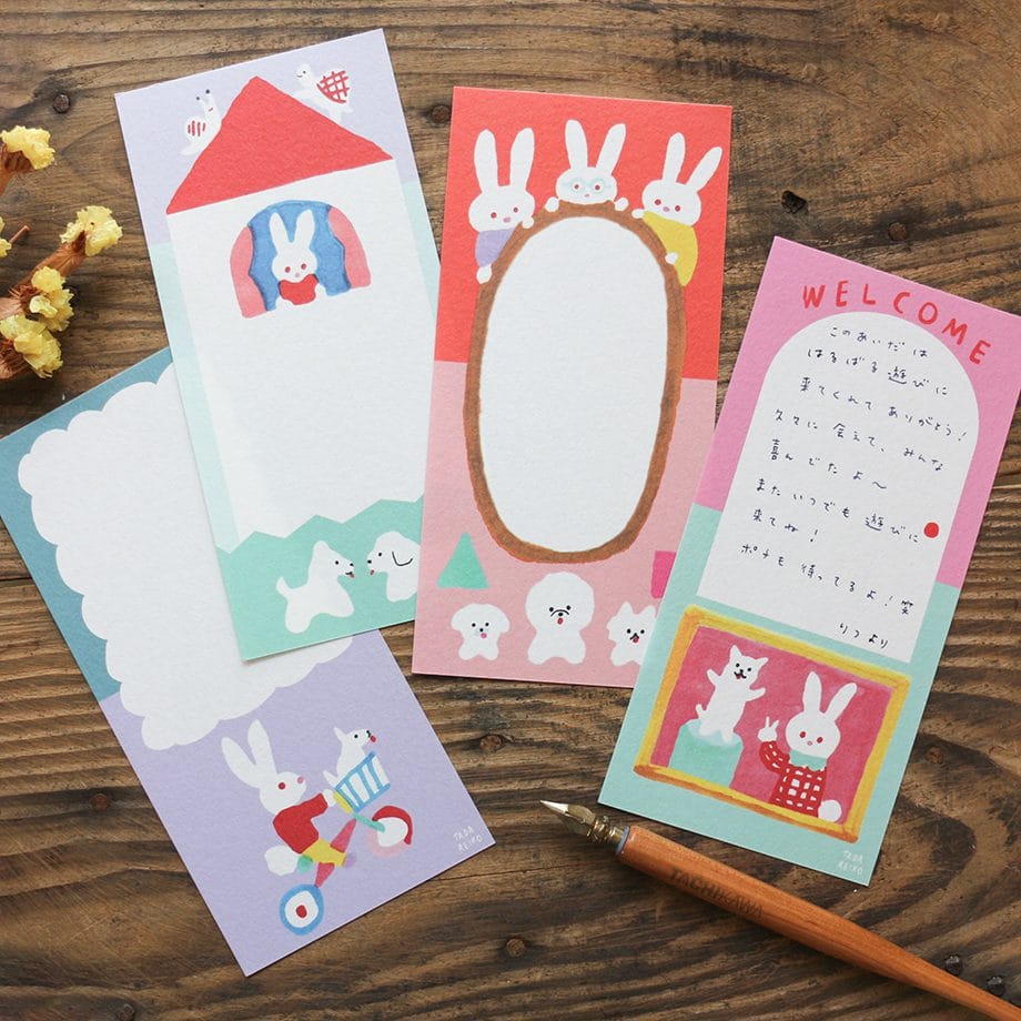 Bunny and Dog Rectangular Memopad