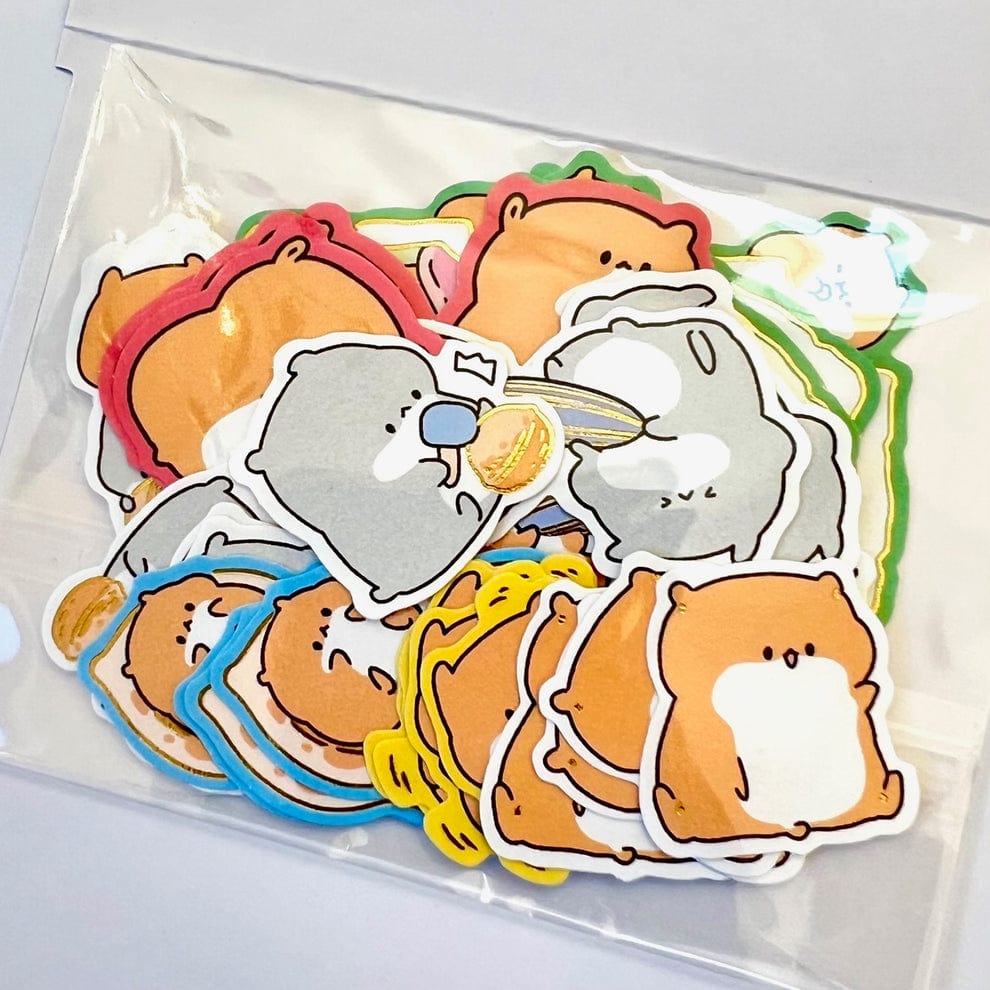 Copos de pegatinas de hámster kawaii
