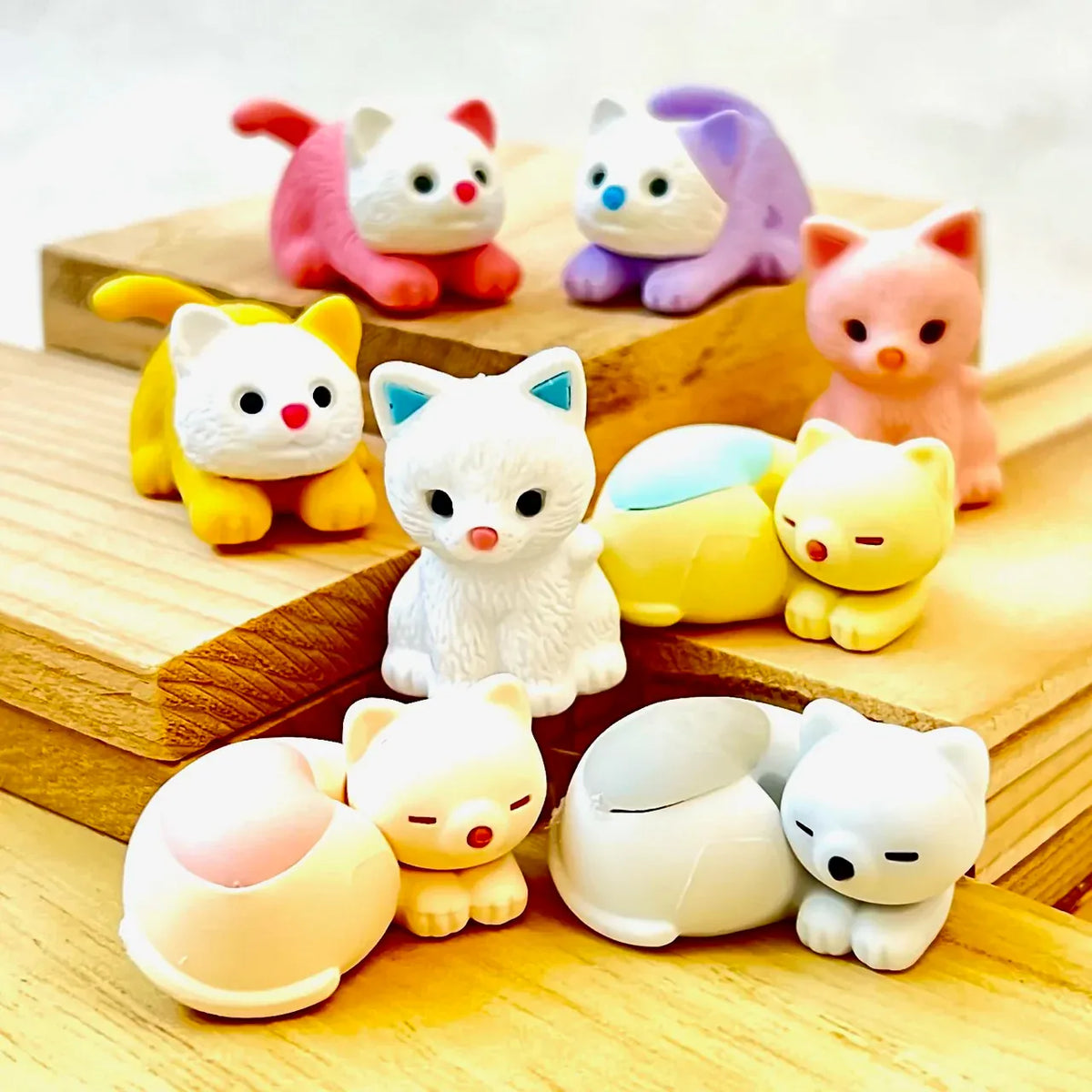 Pastel Cats Erasers