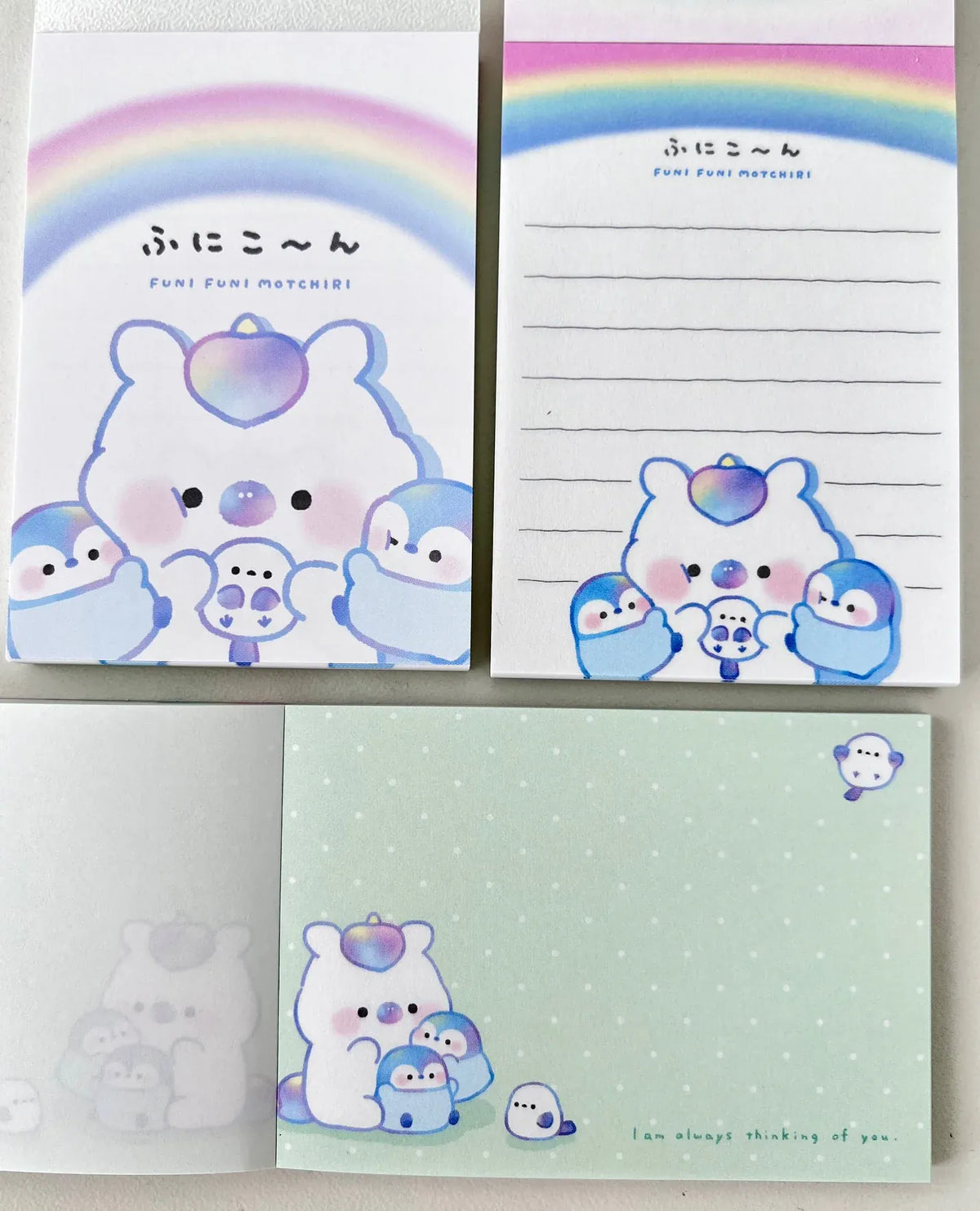 Unicorn &amp; Penguin Funi Funi Motchiri Mini Notepad by Crux