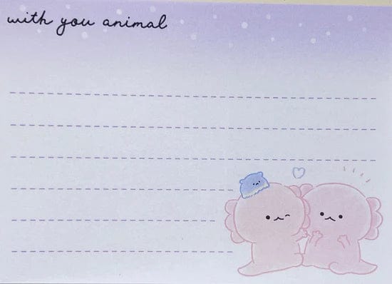 Axolotl Uparupa With You Animal Mini Notepad by Kamio