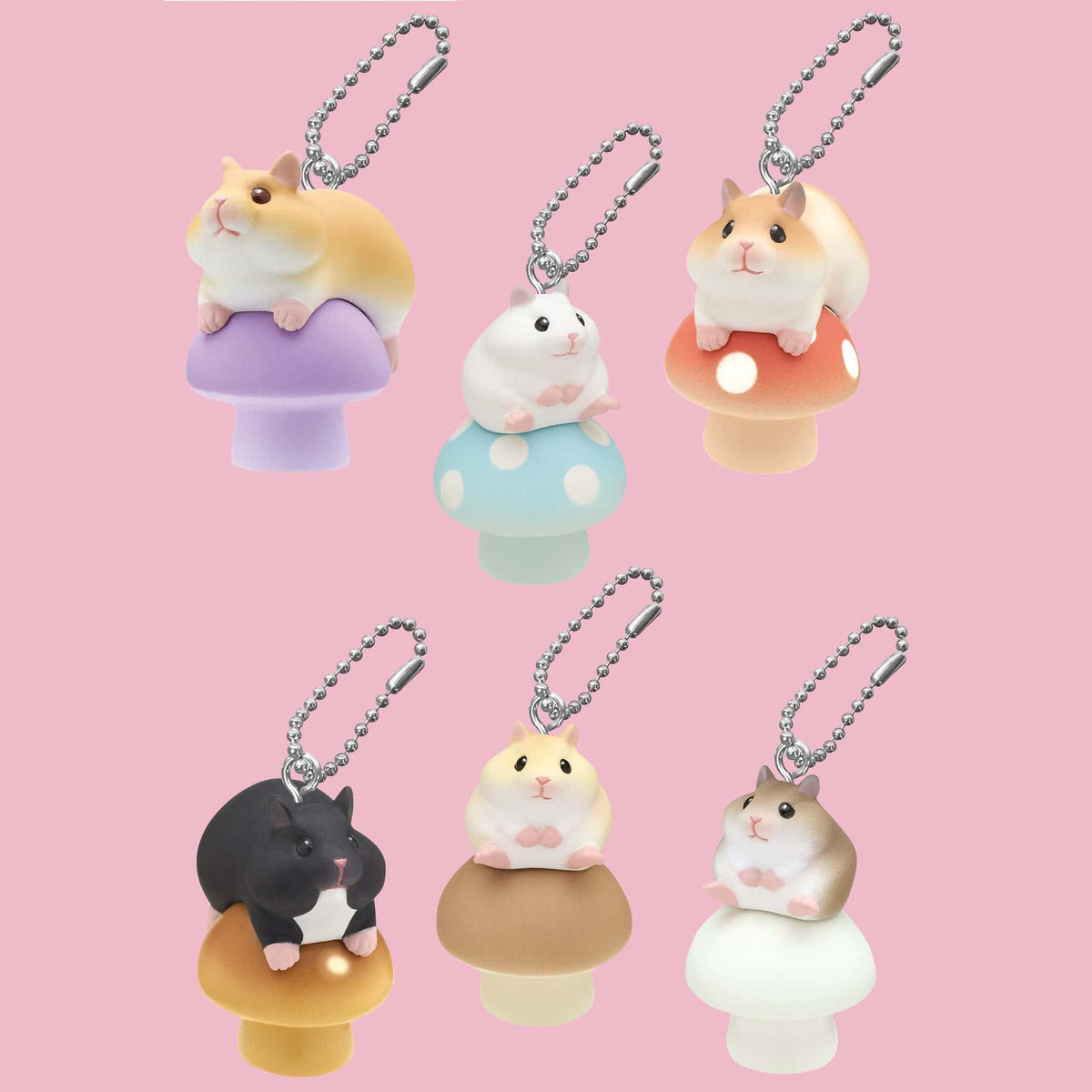 Hamster On Mushroom Keychain Blind Box