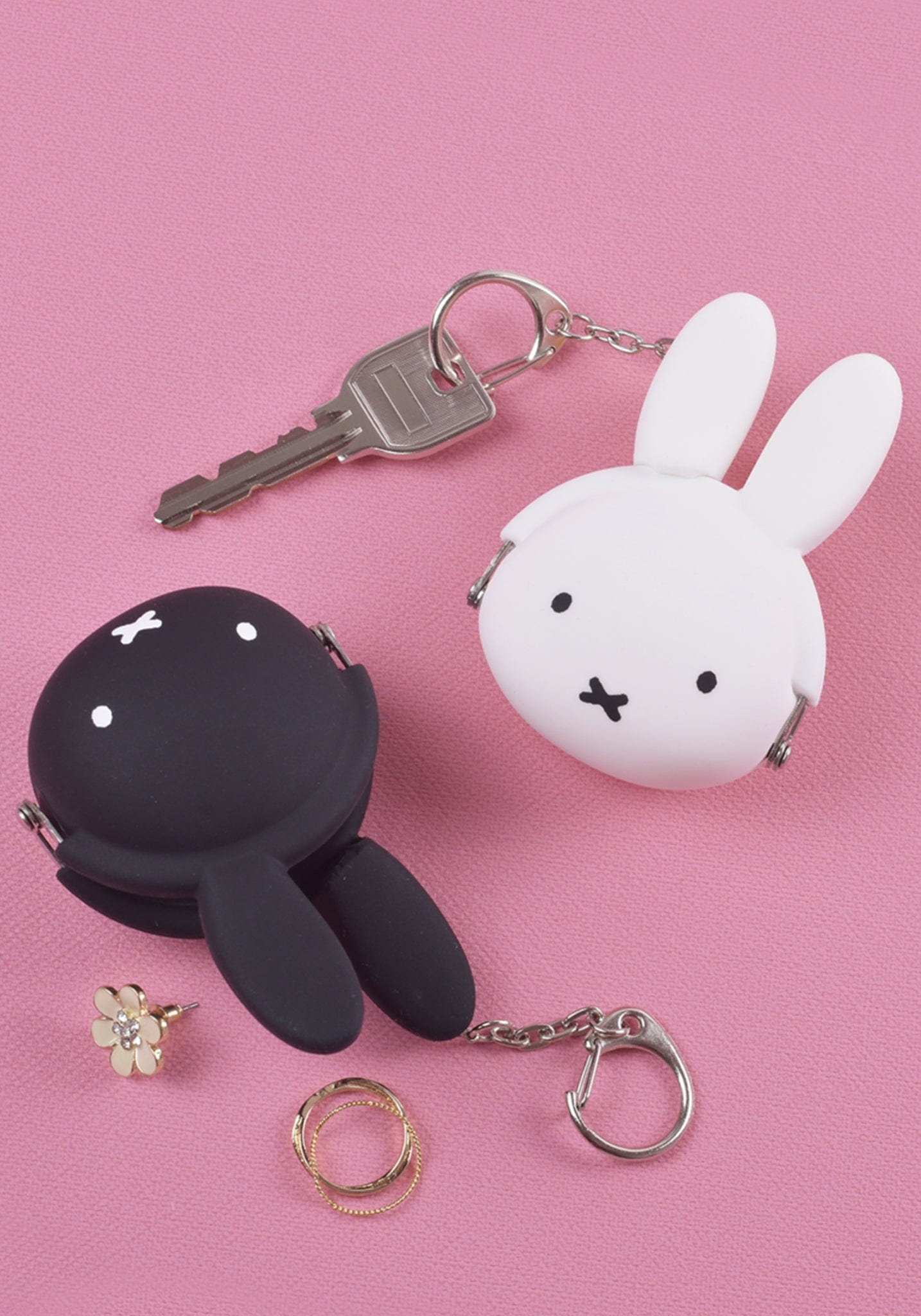 Miffy Mini Coin Purse Keychain Black mimi POCHI BABY