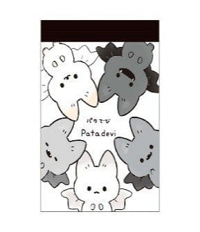 A notepad with several cute illustrations of bats on it.