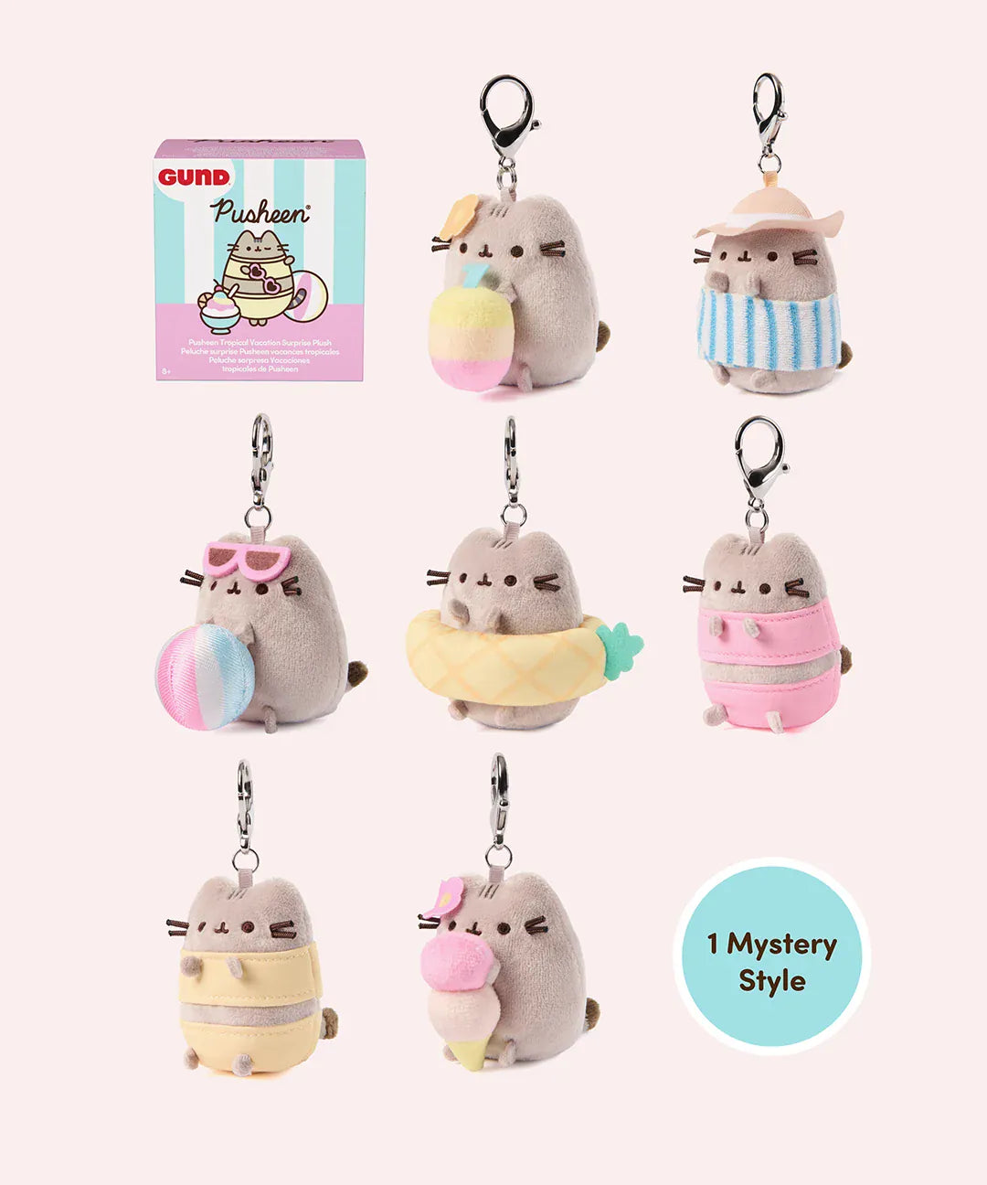 Pusheen Tropical Vacation Surprise Plush Keychain Blind Box