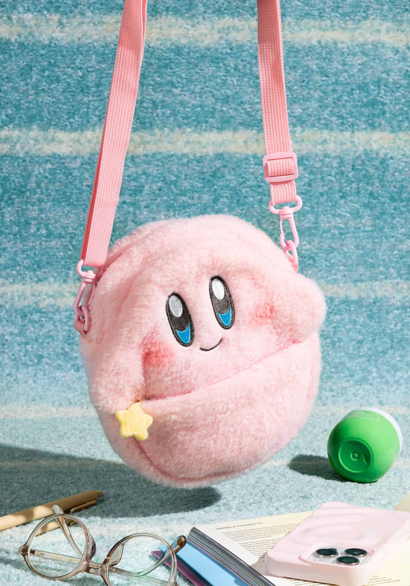 Kirby Fluffy Crossbody Pouch Smiling Version